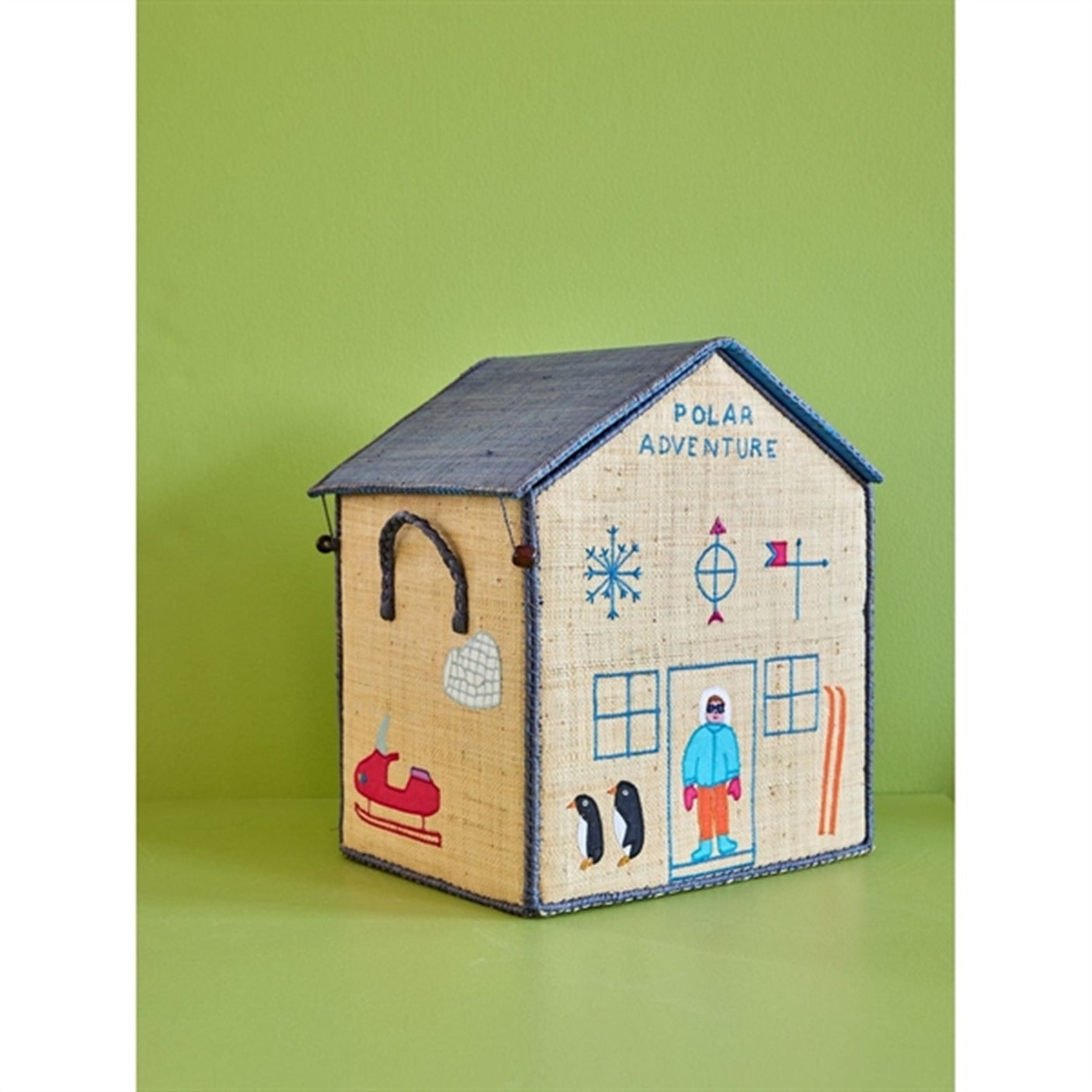 RICE Adventure Theme Raffia Baskets for Storage 3-pack