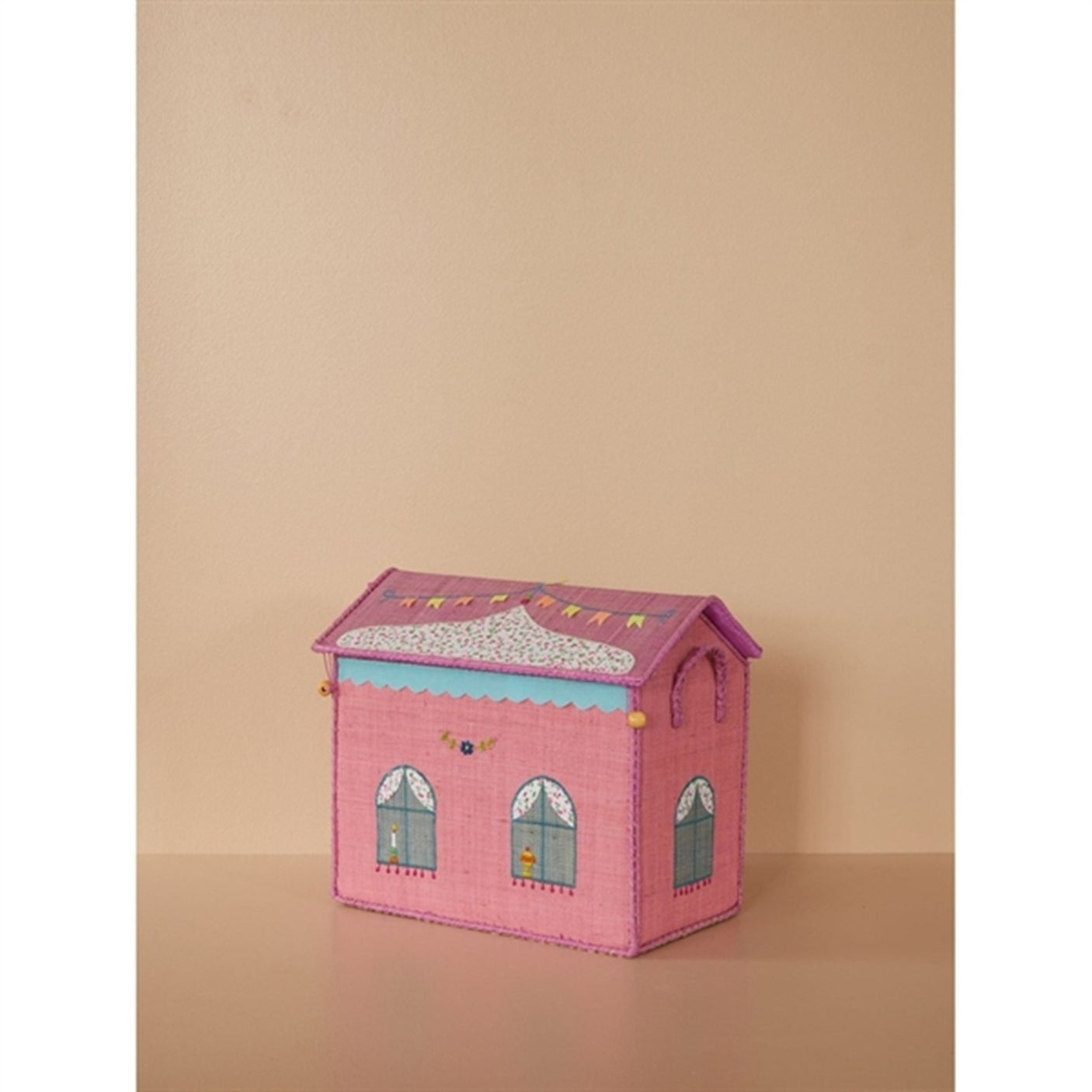 RICE Castle Theme Raffia Baskets for Storage 3-pack