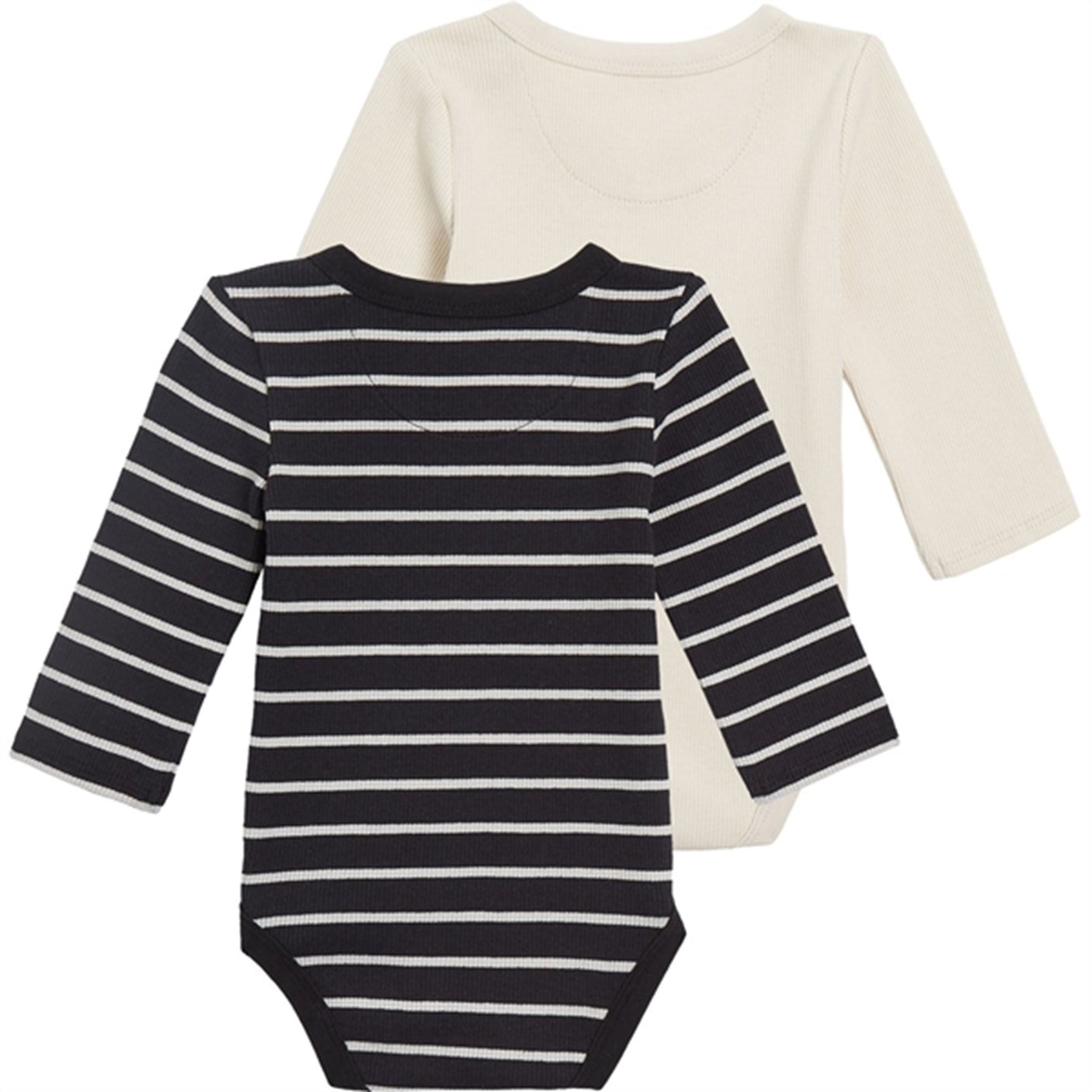 Calvin Klein Rib Stripe Ls Body Set Black Stripe / White Cap Gray