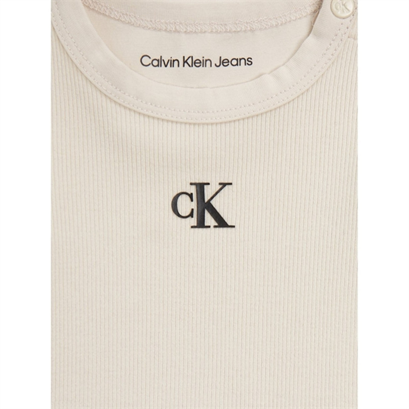 Calvin Klein Rib Stripe Ls Body Set Black Stripe / White Cap Gray