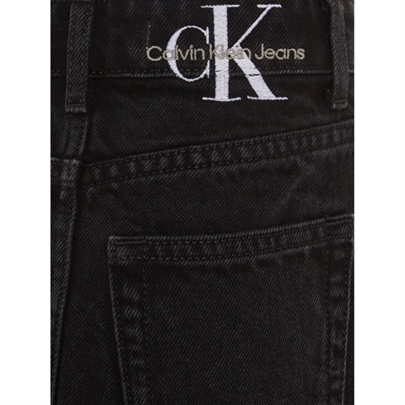 Calvin Klein Washed Black Denim Button Skirt Washed Black