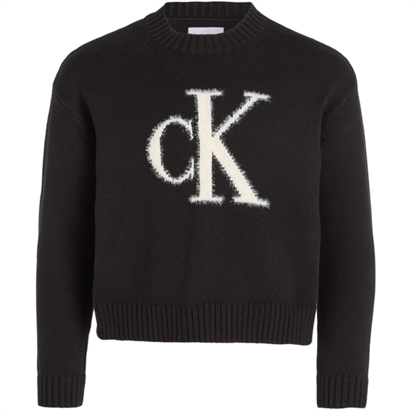 Calvin Klein Fluffy Monogram Jumper Ck Black