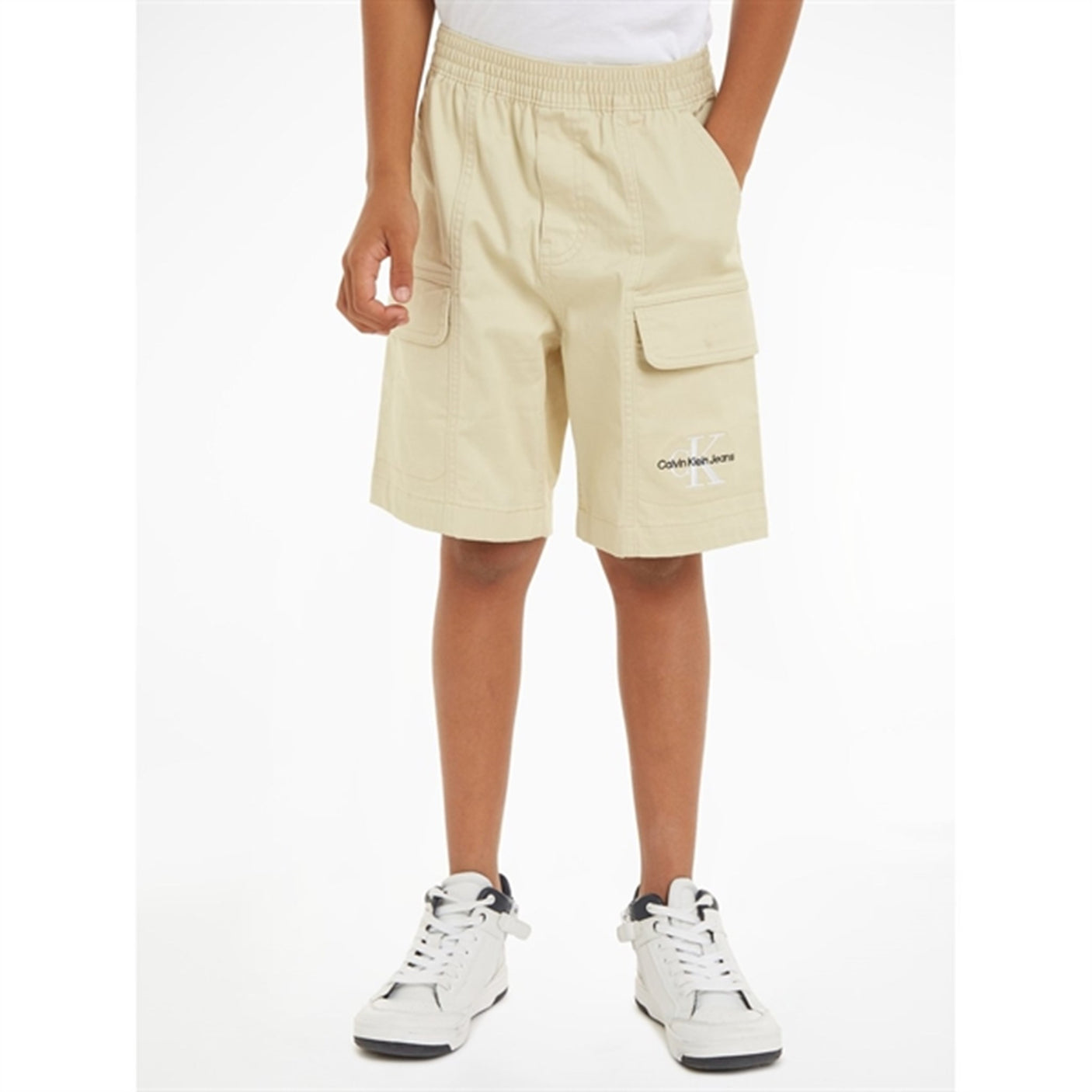 Calvin Klein Sateen Cargo Shorts Green Haze