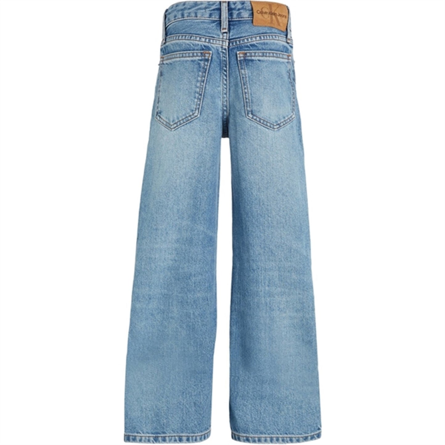 Calvin Klein HR Wide Leg Workwear Denim Jeans Authentic Light Blue