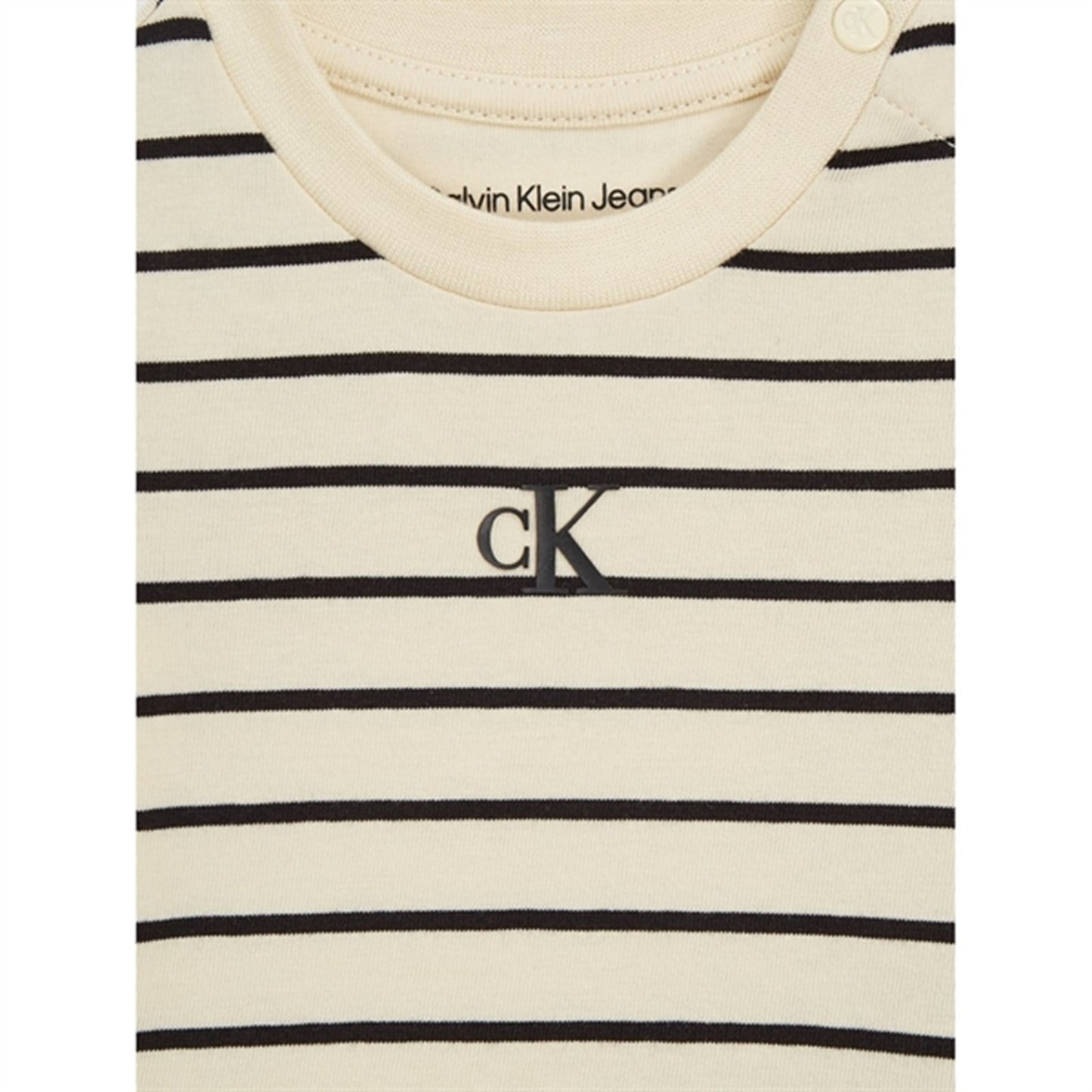 Calvin Klein Striped Ls T-Shirt Black/ Vanilla Stripe