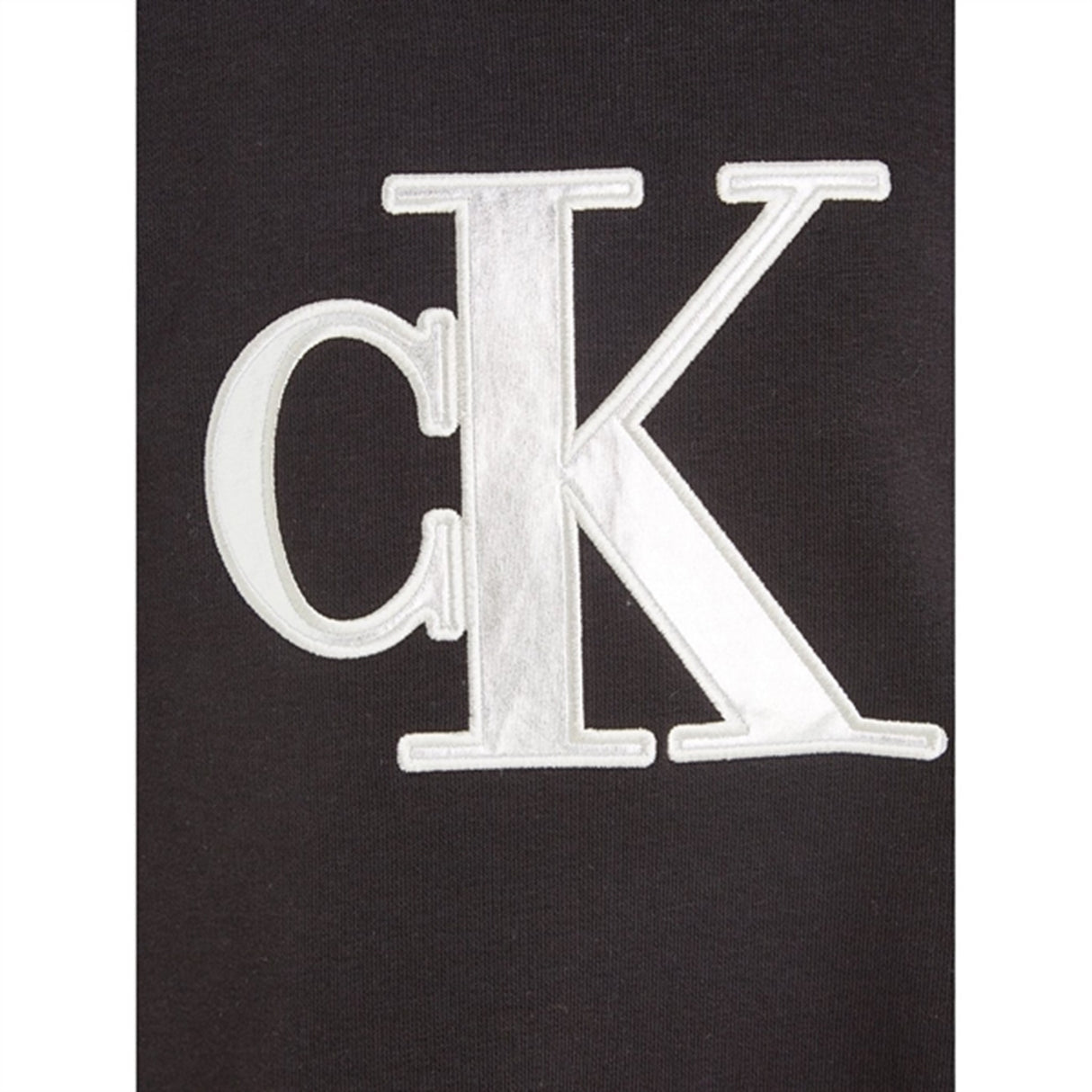Calvin Klein Metallic Satin Monogram Hoodie Ck Black