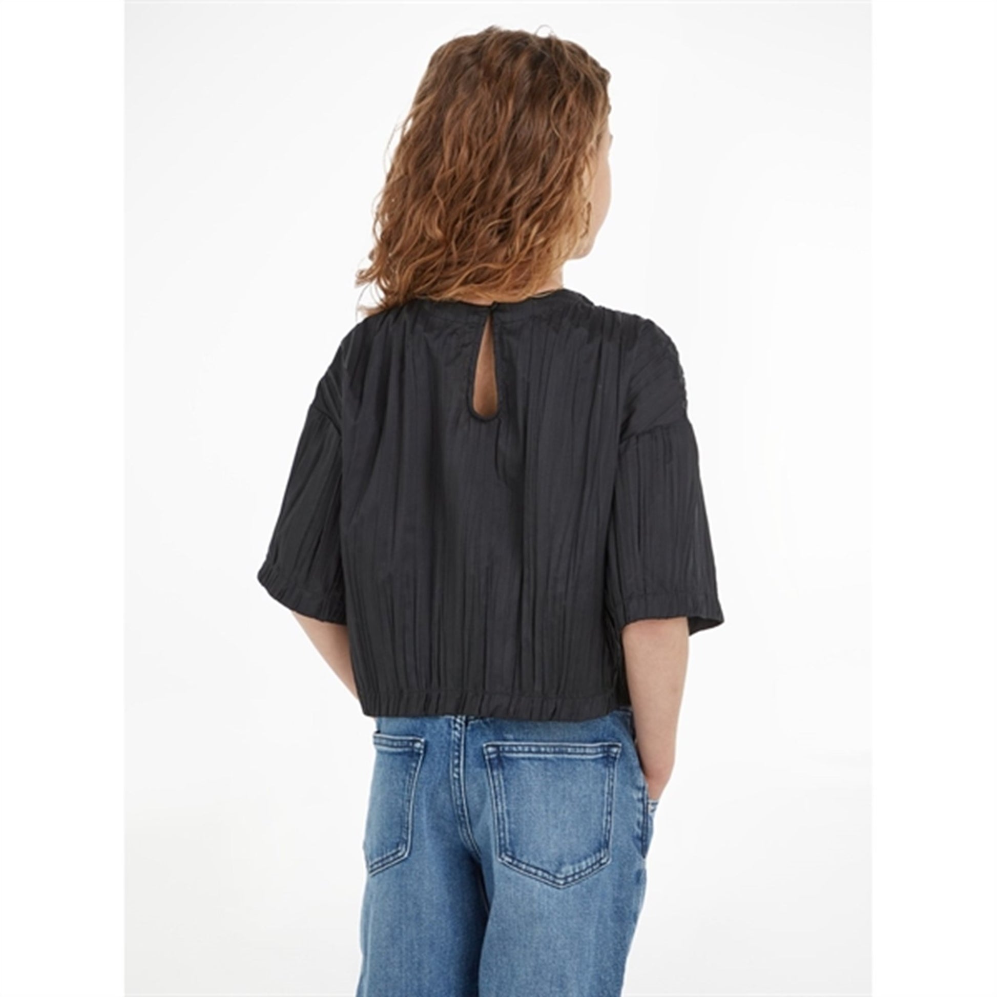 Calvin Klein Festive Plisse T-Shirt Ck Black