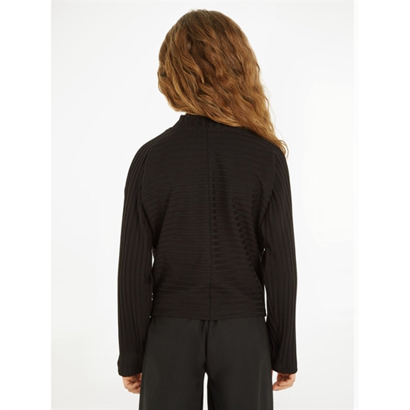 Calvin Klein Structured Rib Mockneck Bluse Ck Black 5