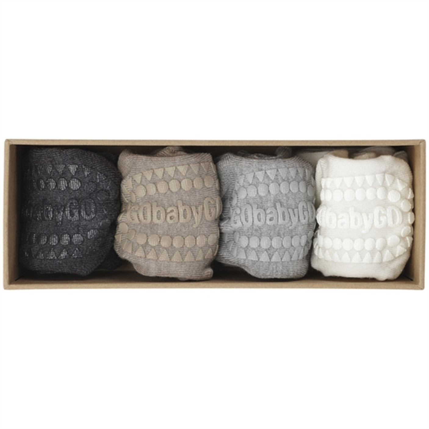 GObabyGO Bamboo Socks Combo Box Antislip Sand