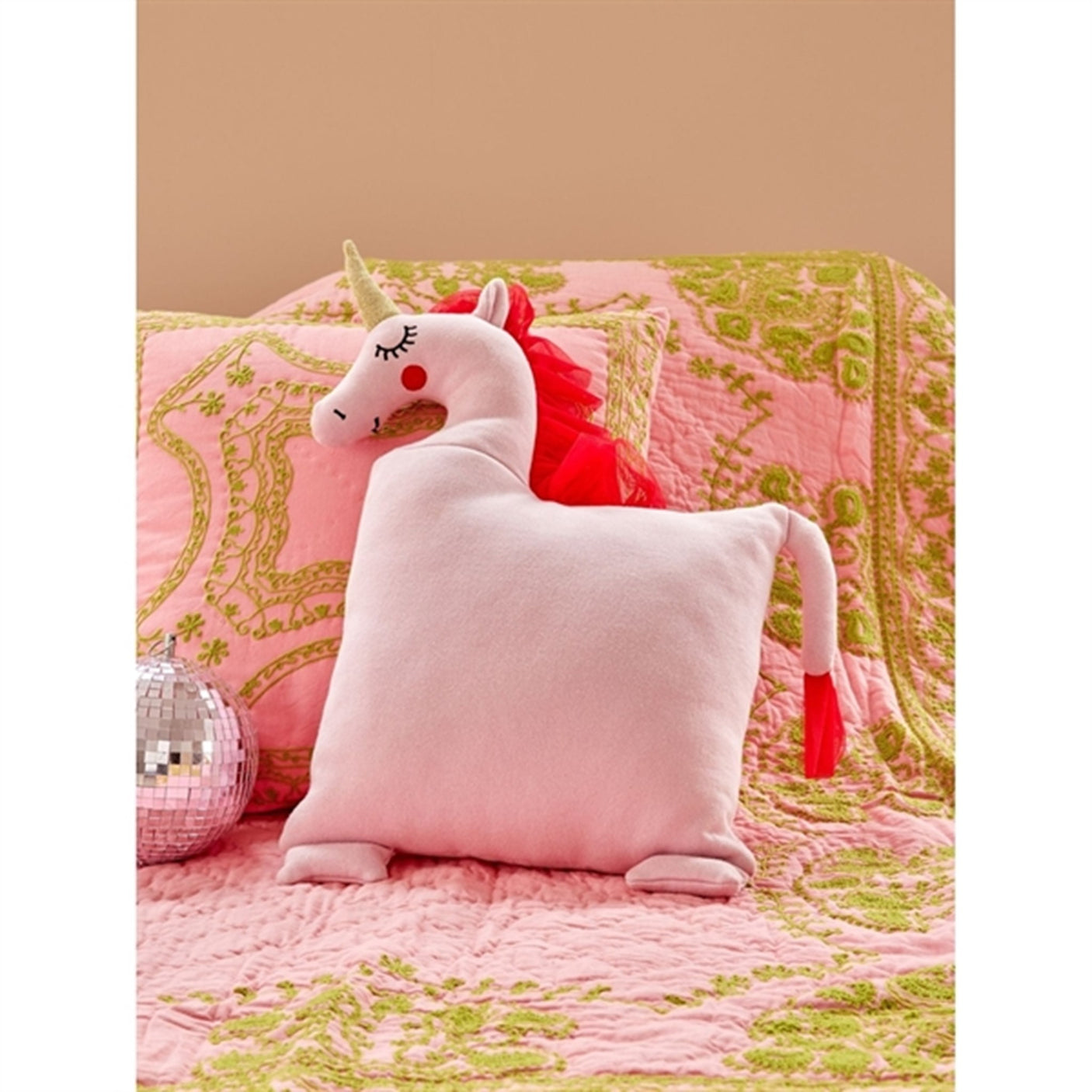 RICE Soft Pink Unicorn Cushion