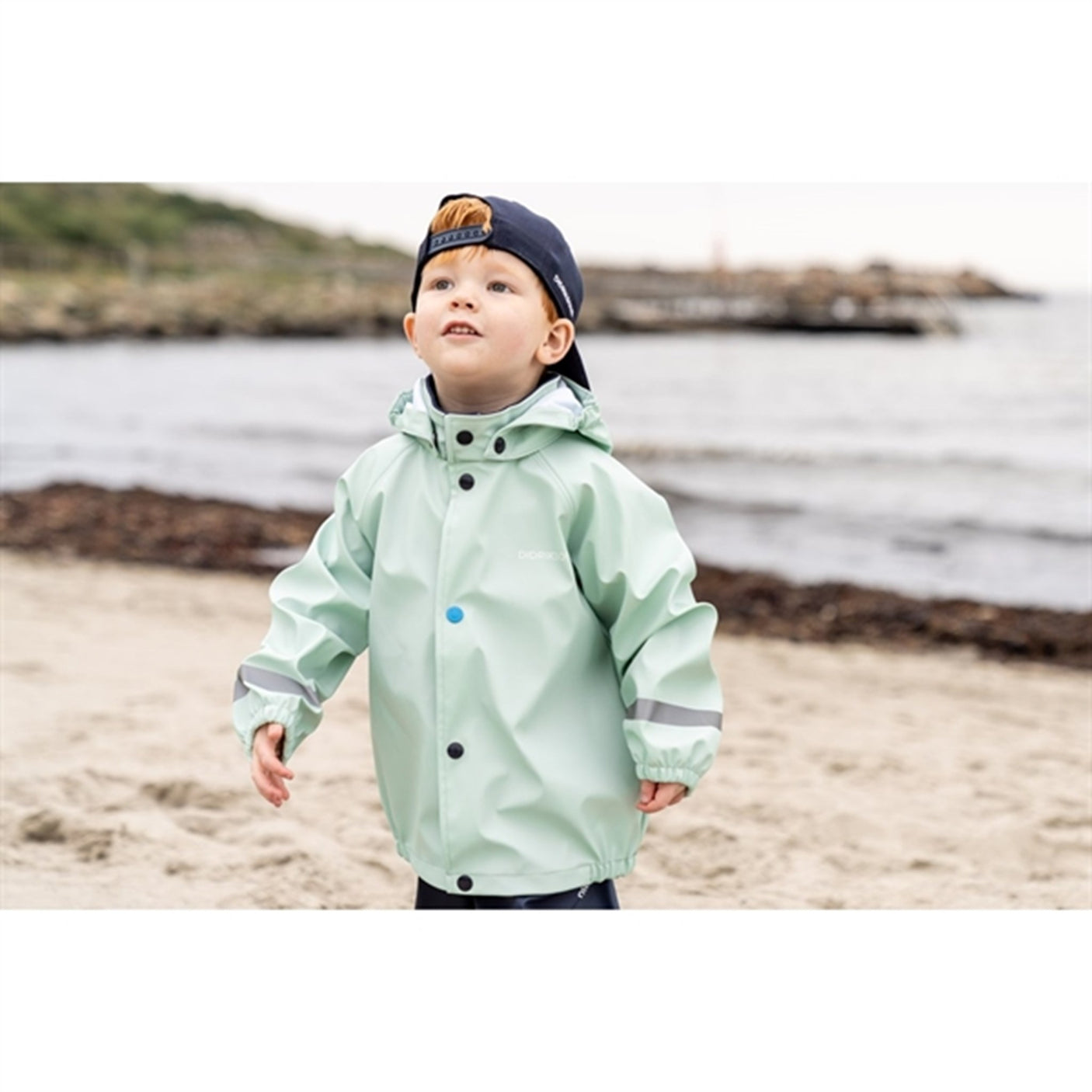 Didriksons Pale Mint Slaskeman Kids Rainwear