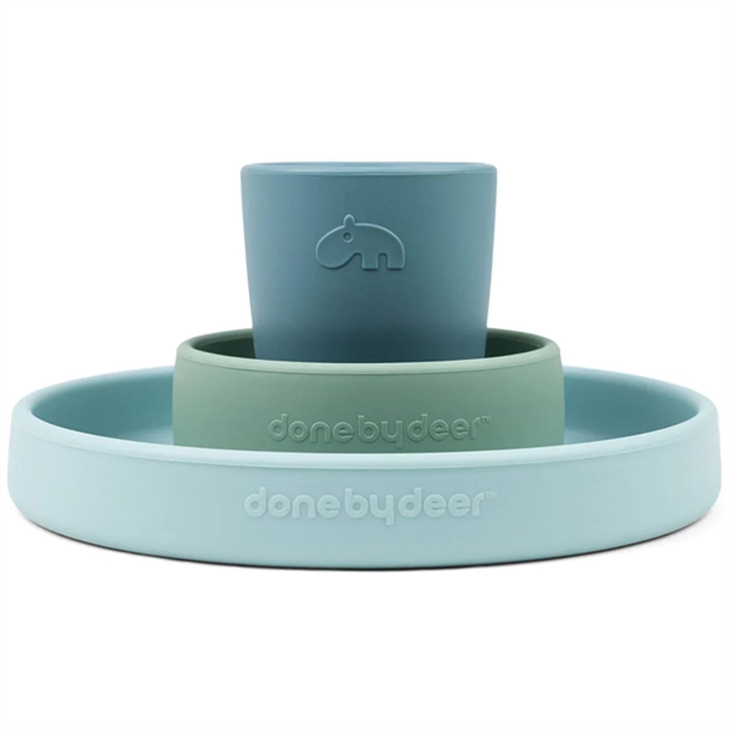 Done by Deer Silicone Dinner Set Happy Clouds Blue