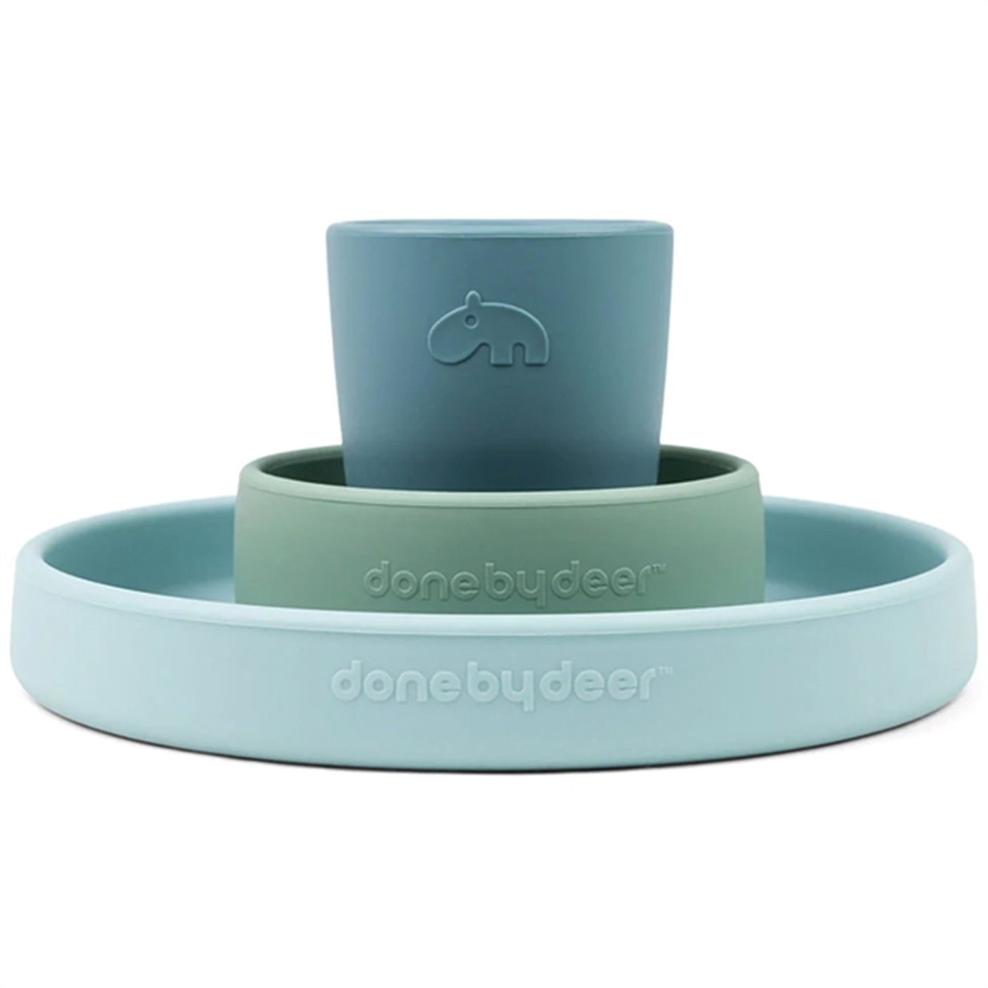 Done by Deer Silicone Dinner Set Happy Clouds Blue