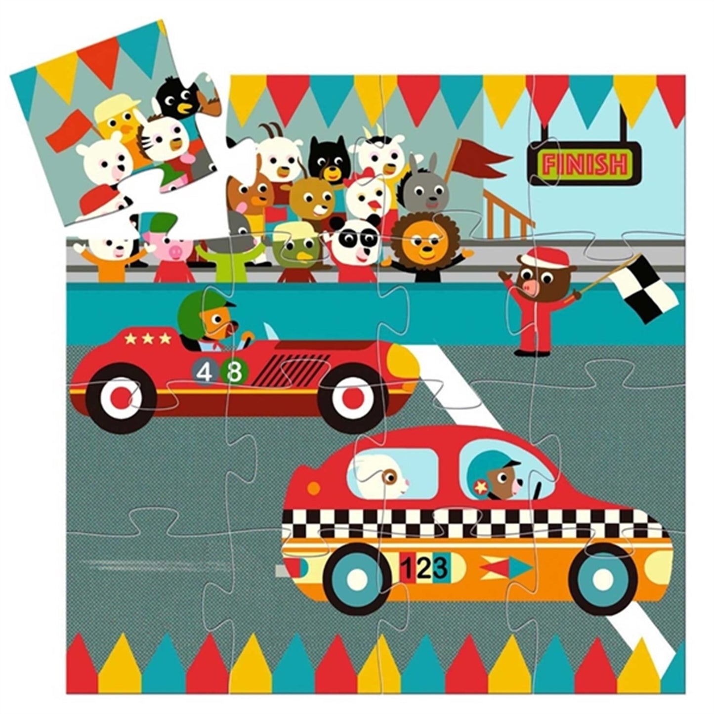 Djeco Puzzle Race Car 16 Pieces