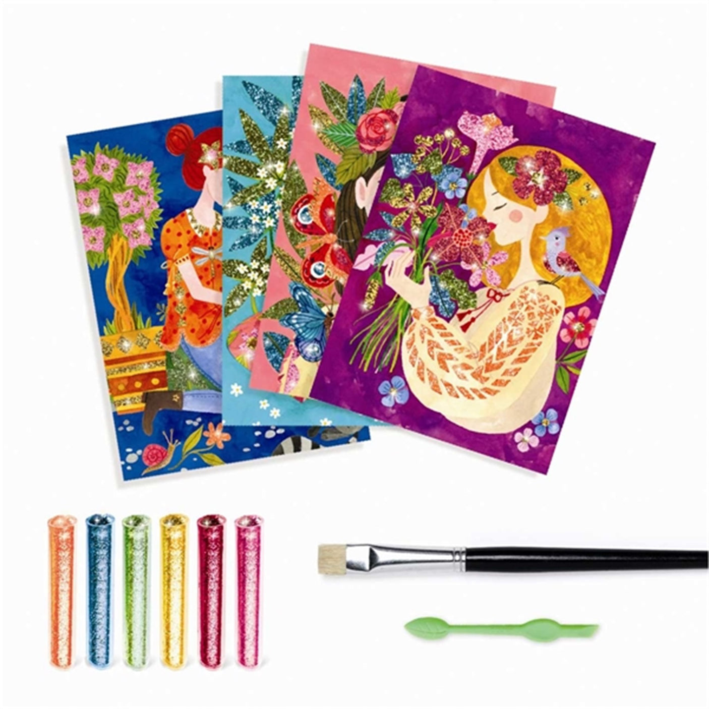 Djeco Creative Box Glittercards - Scent Of Flowers