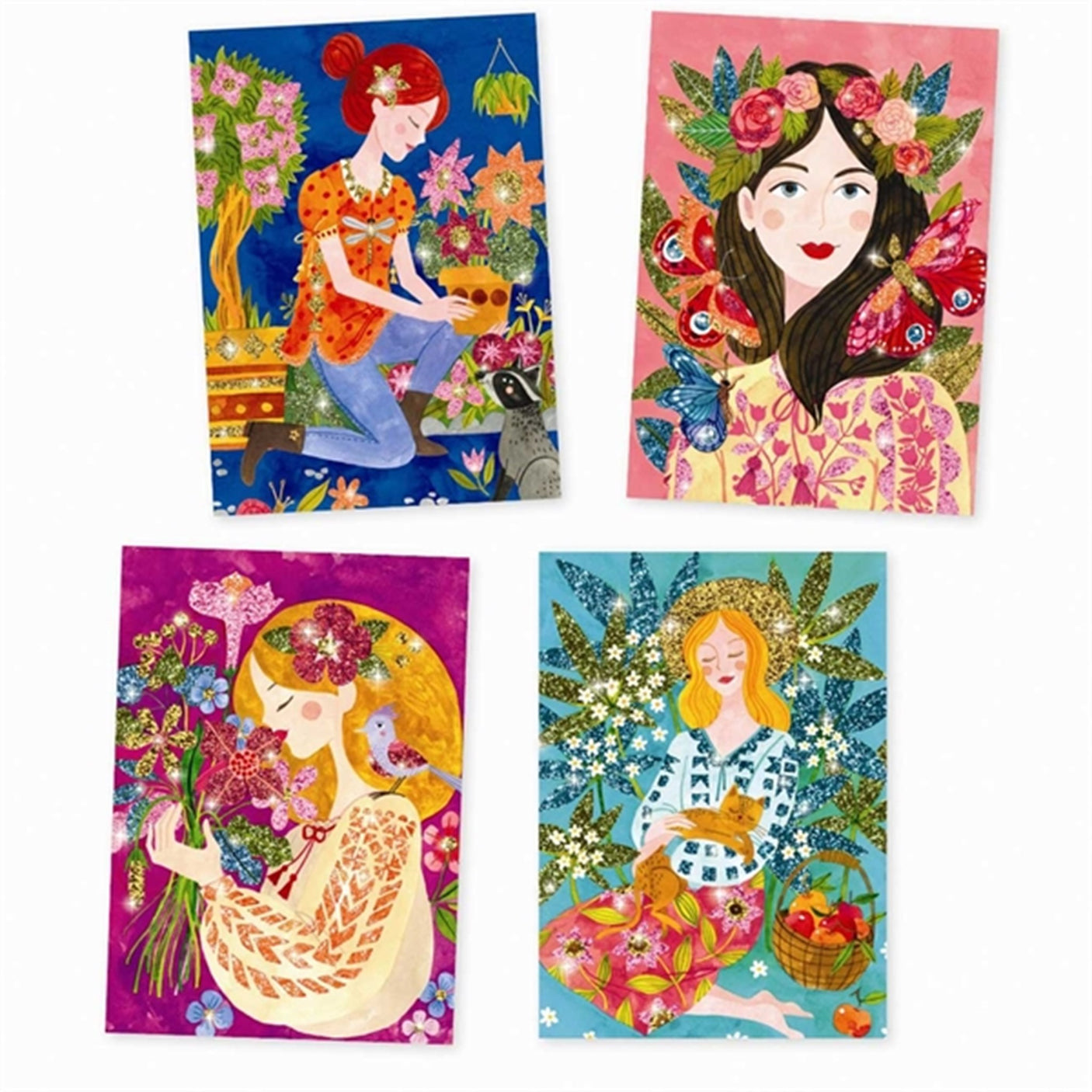 Djeco Creative Box Glittercards - Scent Of Flowers