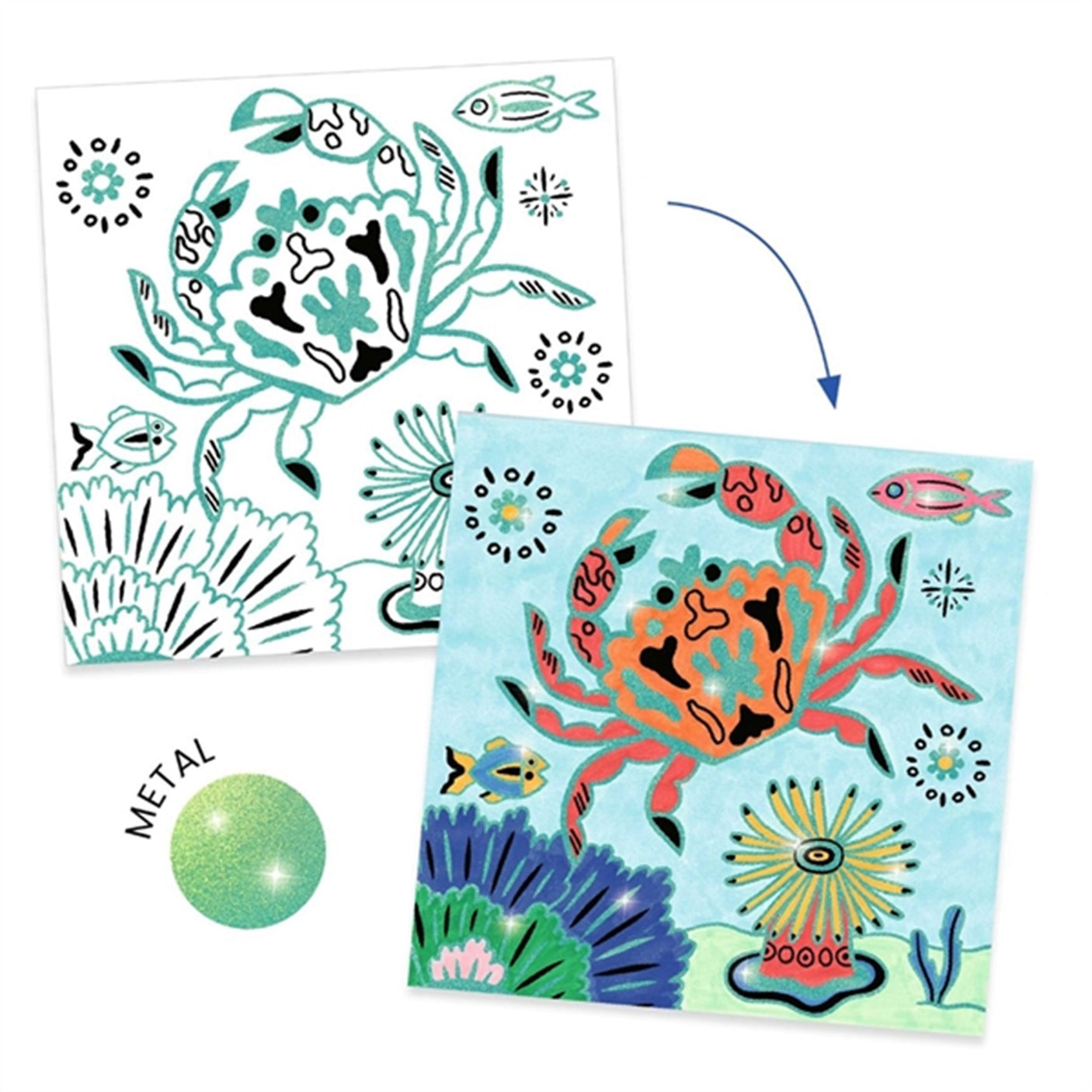 Djeco Coloriages Brilliant Under the Sea