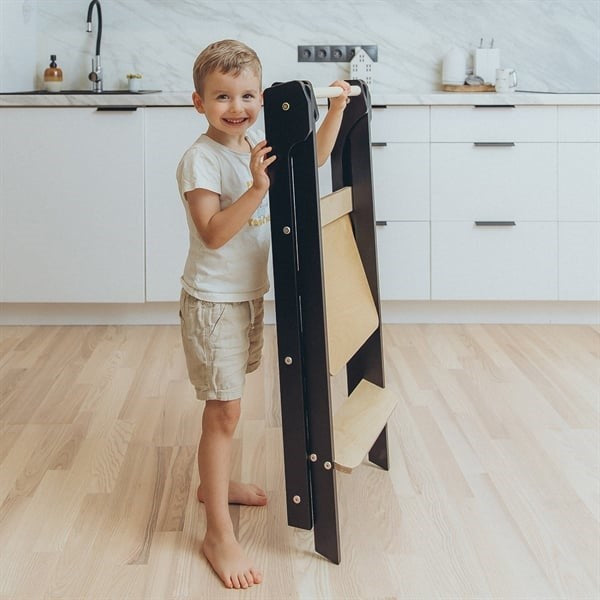 Duck Woodworks Transformable Kitchen Tower Black