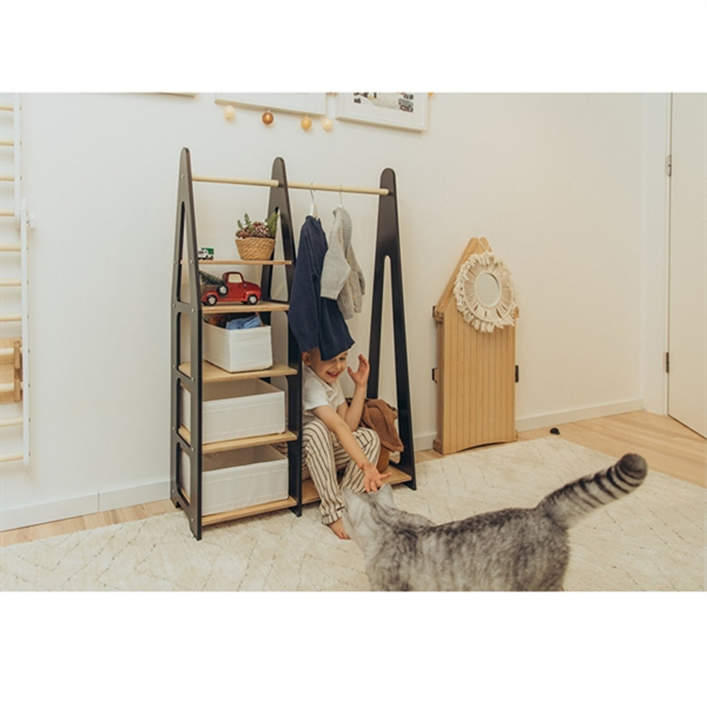 Duck Woodworks Children Wardrobe without Drawers Black