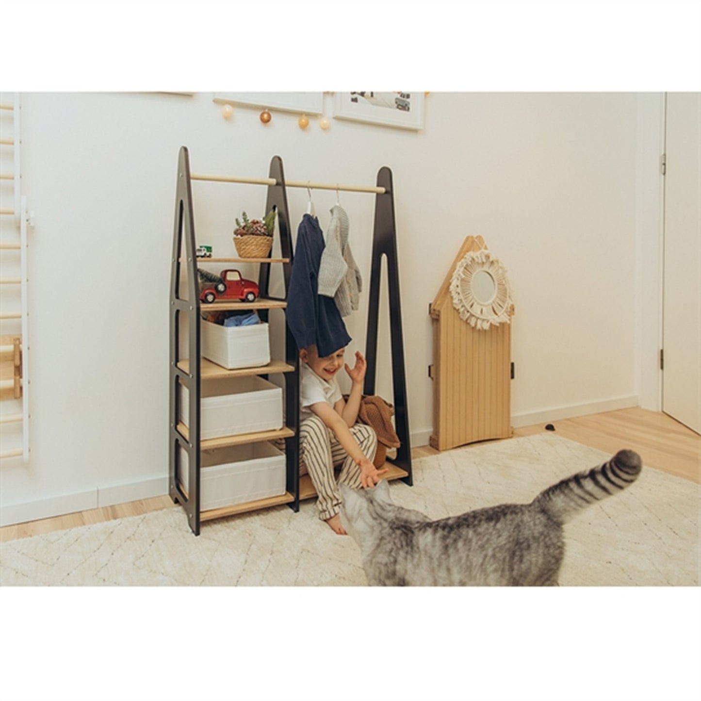 Duck Woodworks Children Wardrobe without Drawers Black