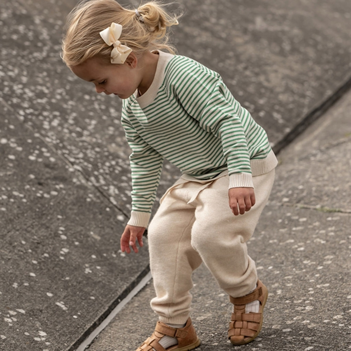 Fliink Jelly Bean Green Stripe Fave Stripe Knit