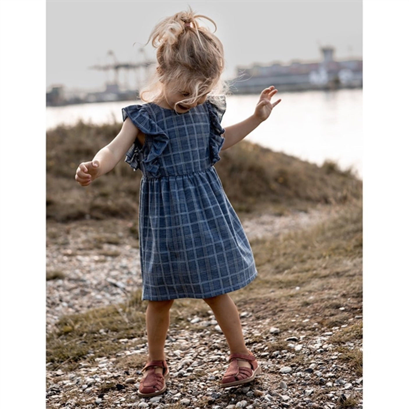Fliink Navy Miro Ruffle Dress