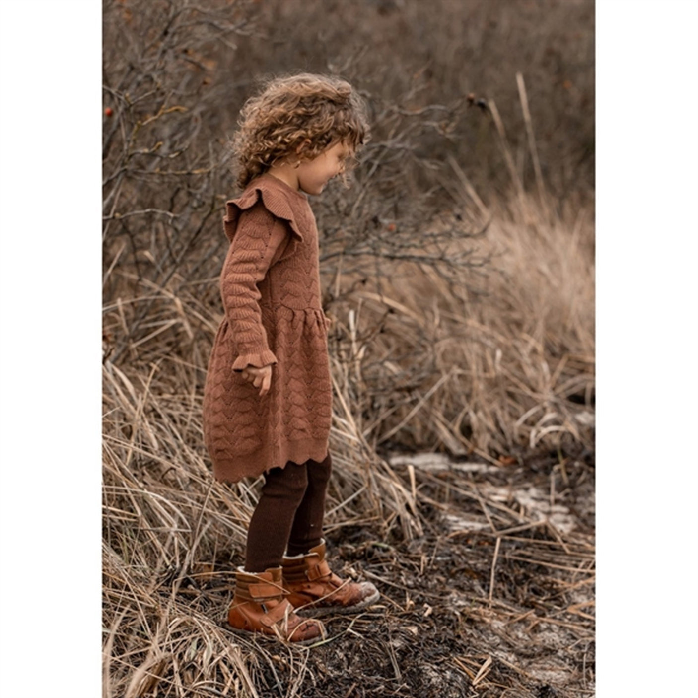 Fliink Carob Brown Benna New Ruffle Dress