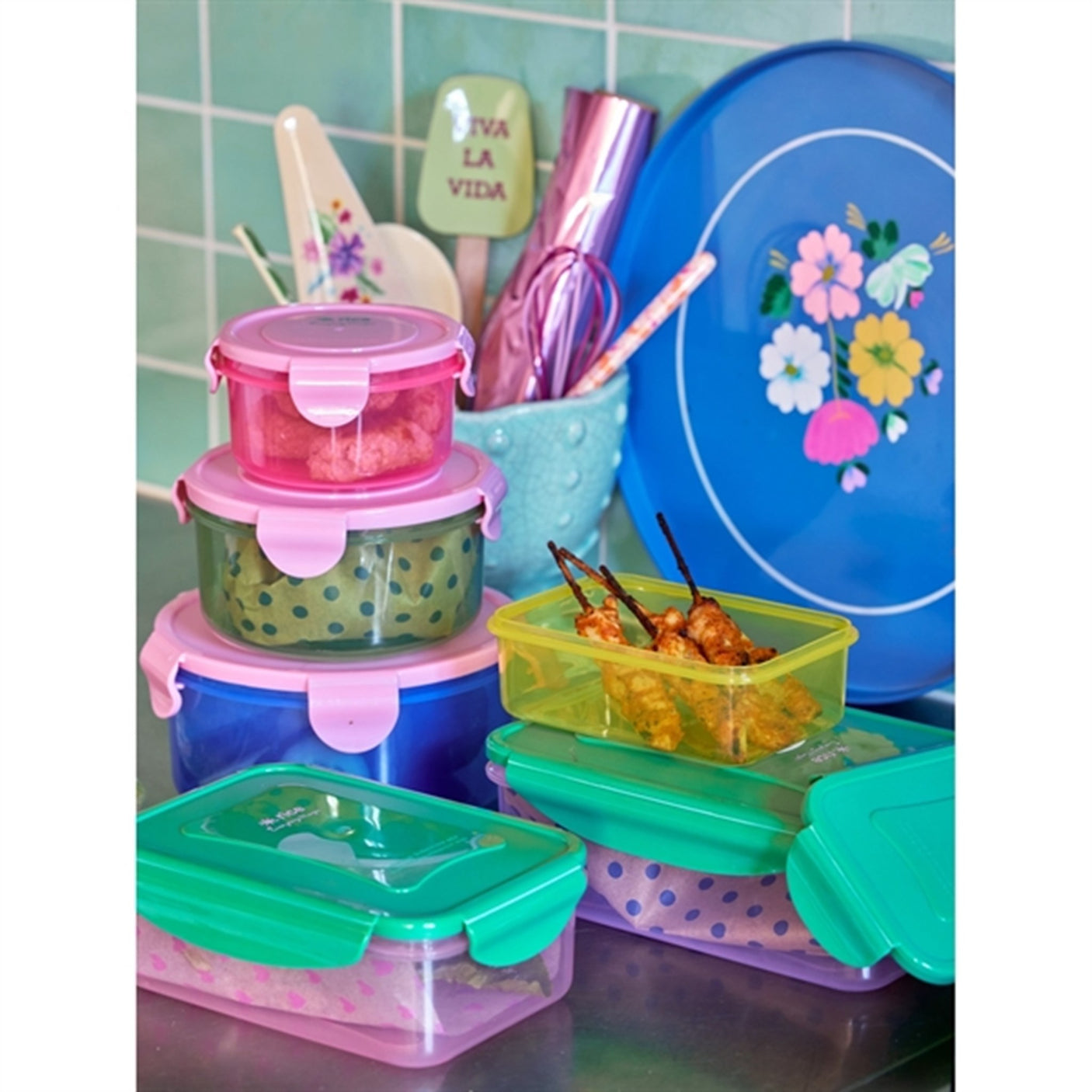 RICE Multicolor Food Boxes 3-pack