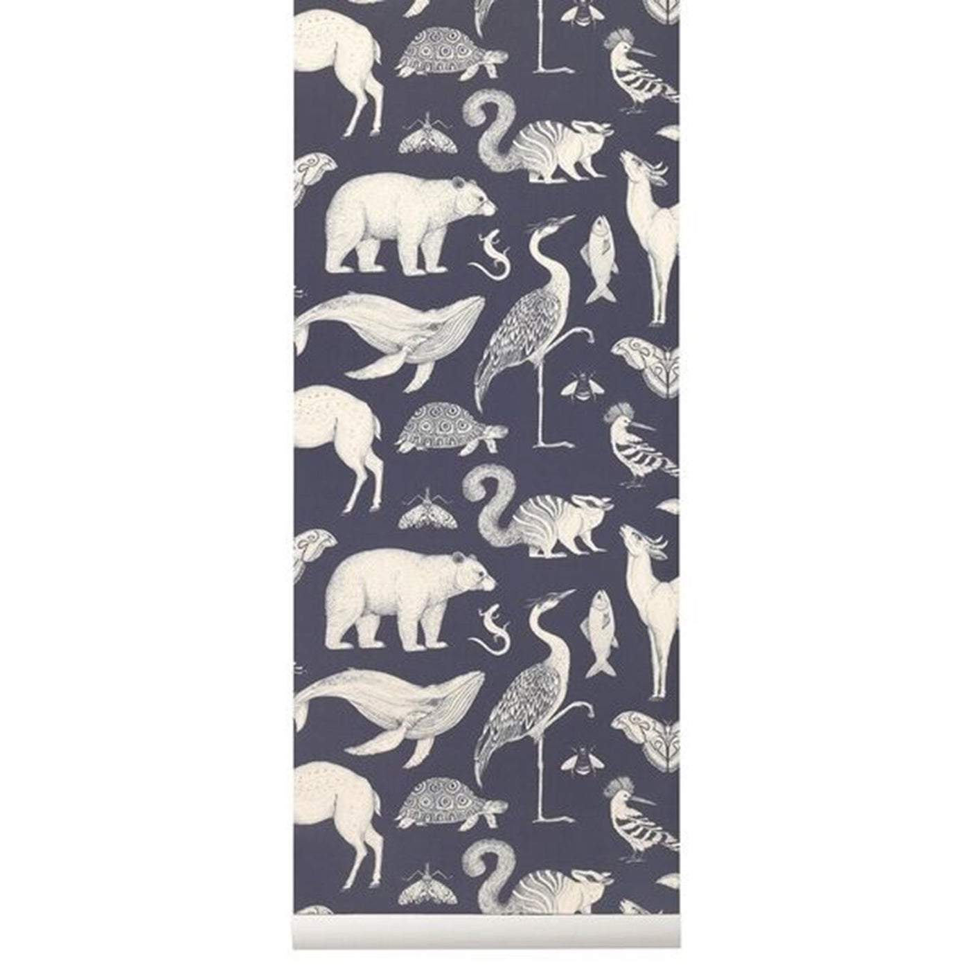 Ferm Living Katie Scott Wallpaper Animal Dark Blue