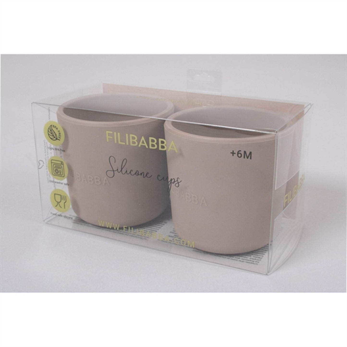 FILIBABBA Cup 2-pack Warm Grey