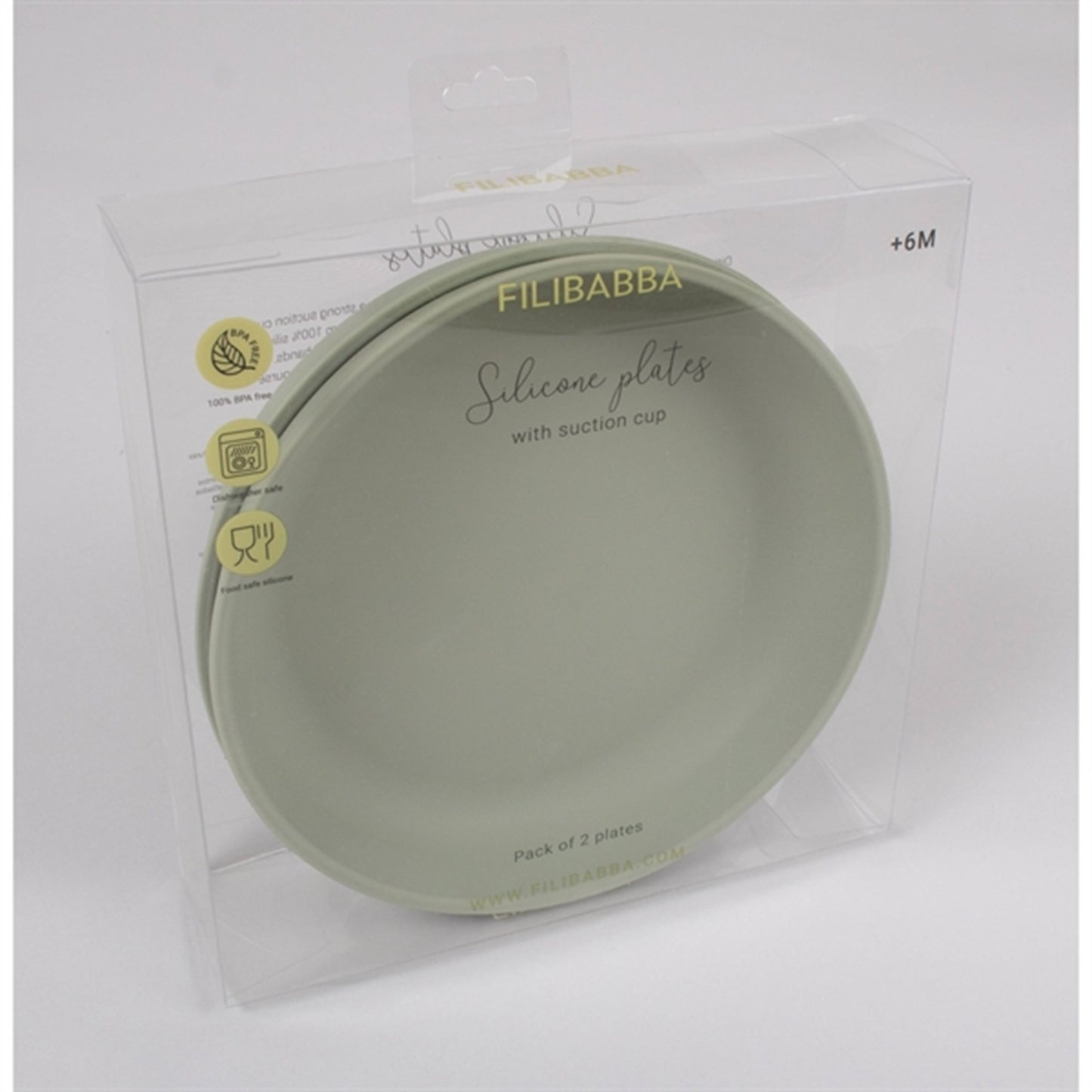 FILIBABBA Plate 2-pack Green