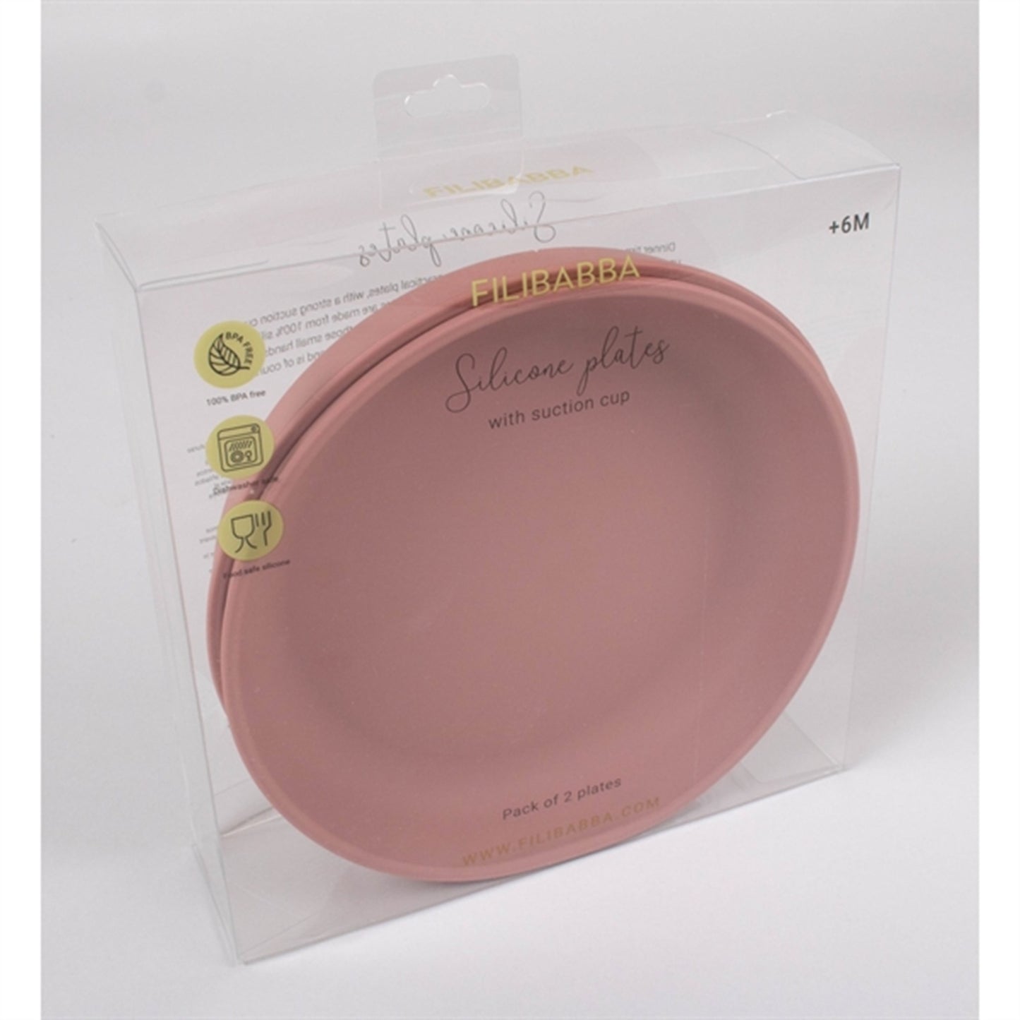 FILIBABBA Plate 2-pack Rose