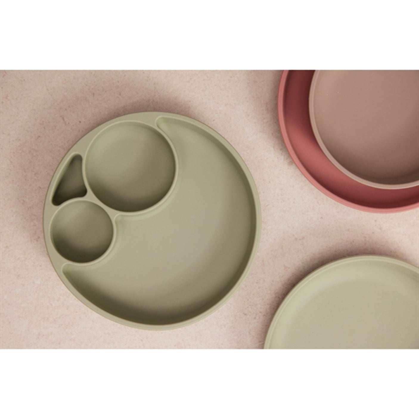 FILIBABBA Plate Divided Green