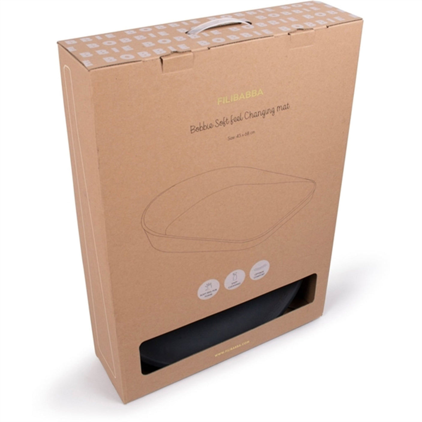 FILIBABBA Changing Pad Bobbie Soft Feel Warm Grey 8