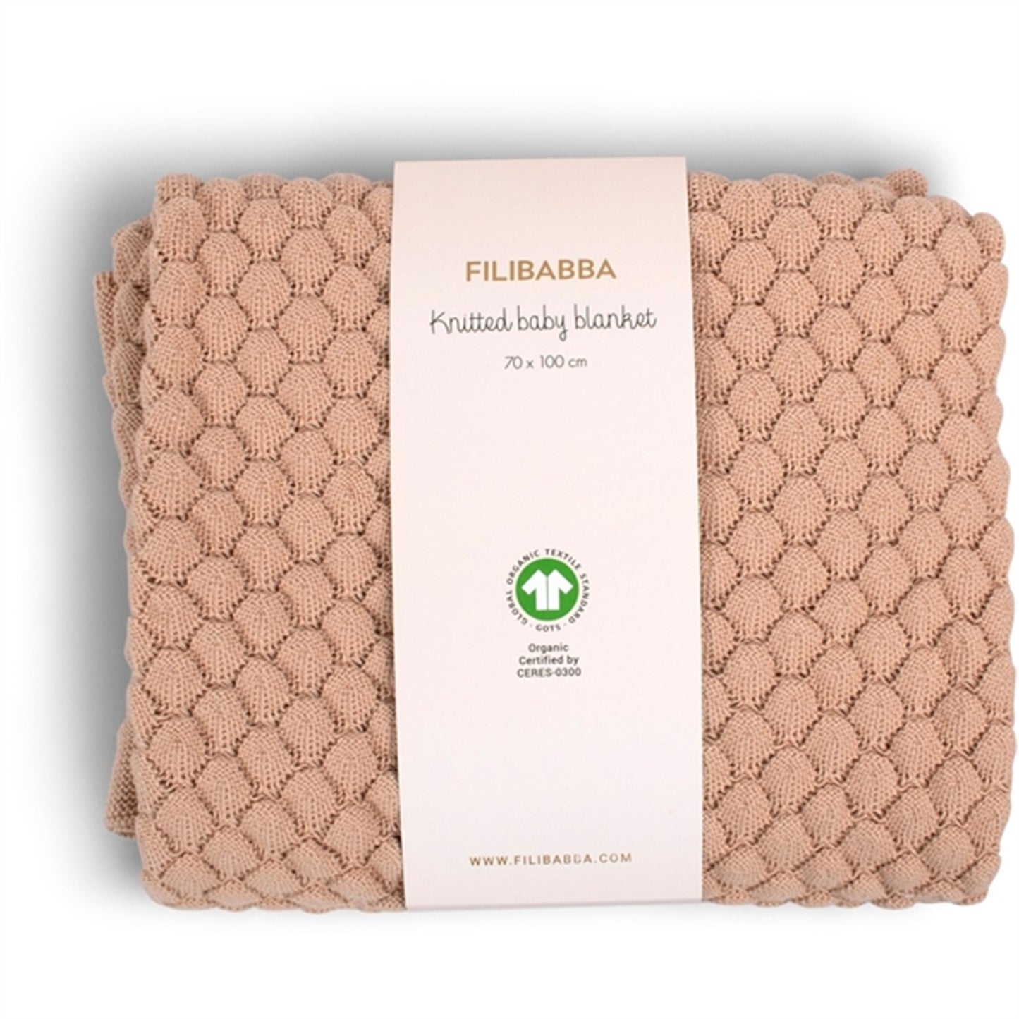 FILIBABBA Knit Baby Blanket Ivory Cream