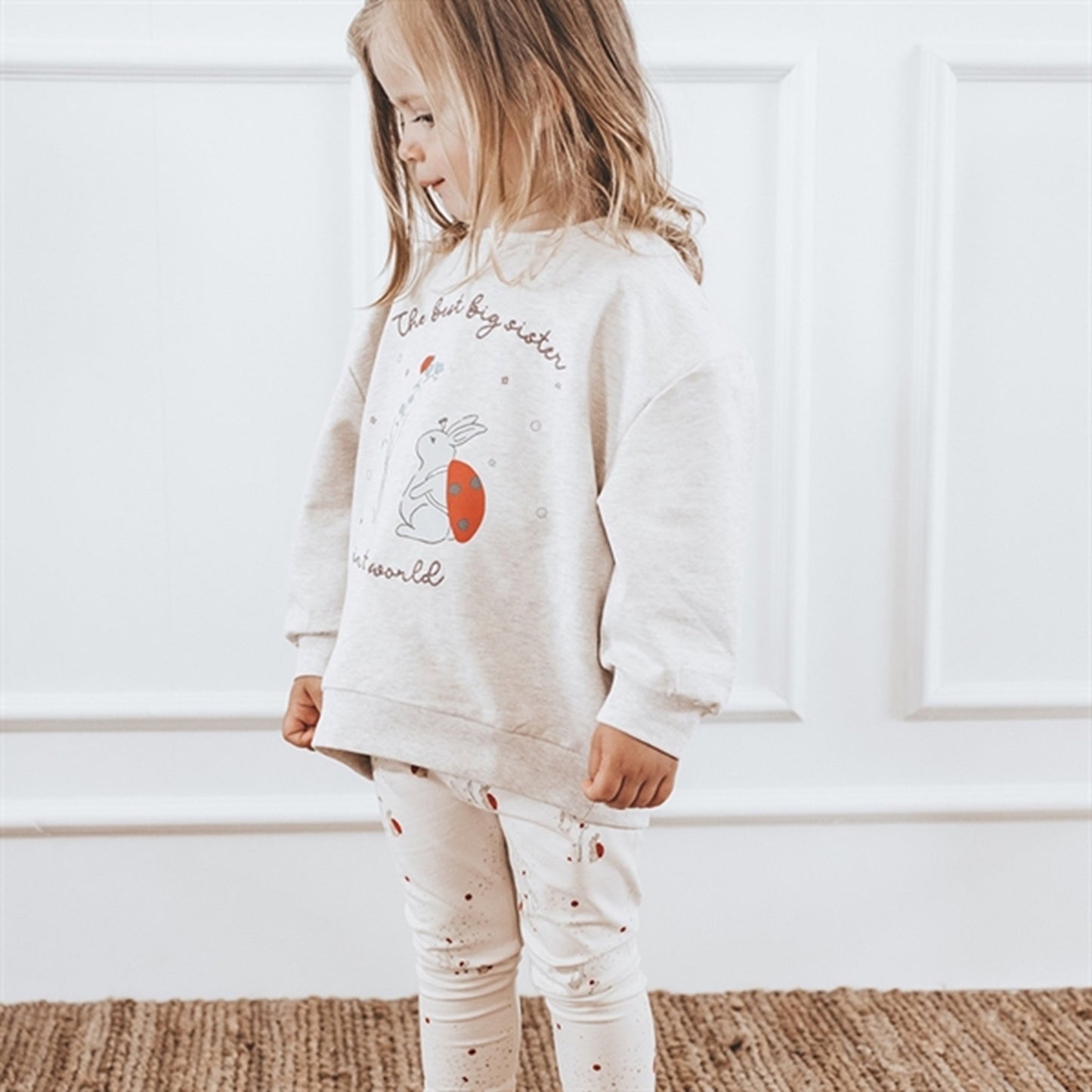 That's Mine Light Brown Melange Finley Big Sister Sweatshirt