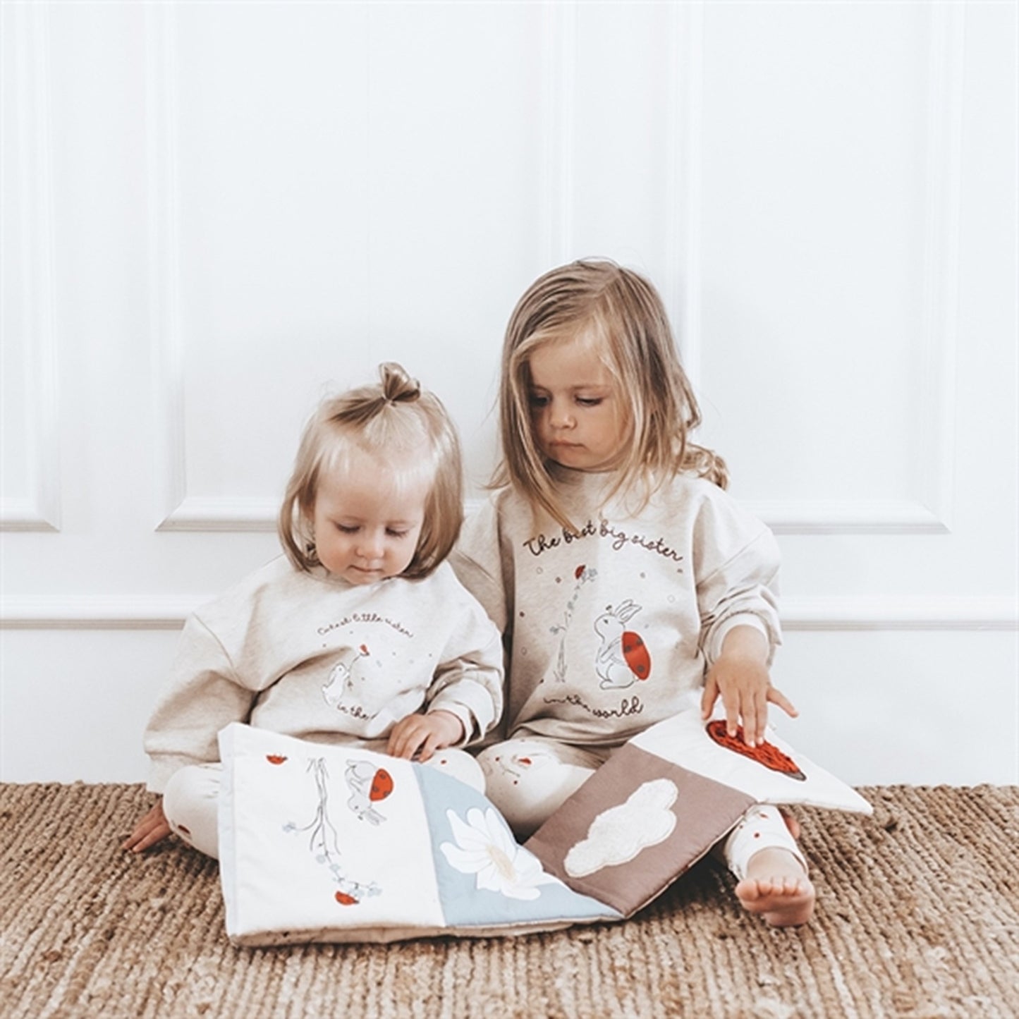 That's Mine Light Brown Melange Finley Big Sister Sweatshirt