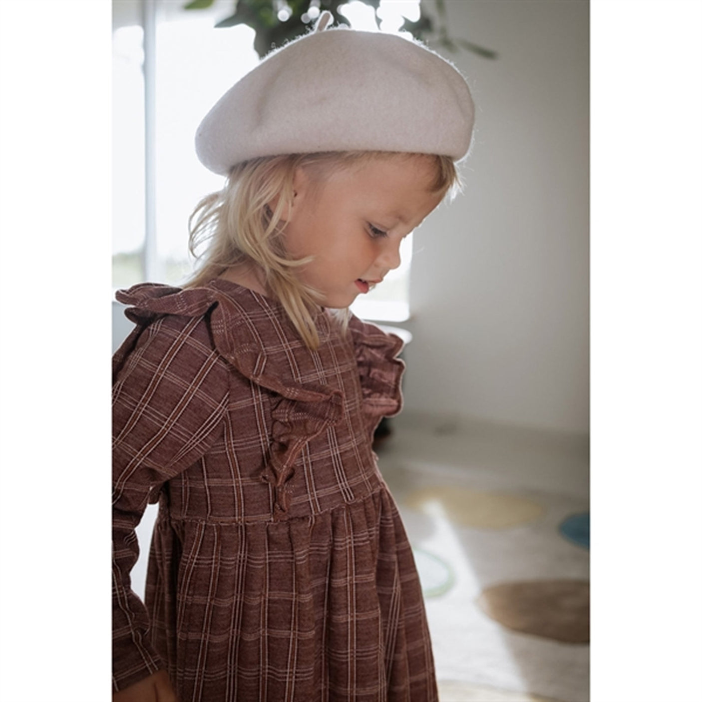 Fliink Chicory Coffee Miro Ls Ruffle Dress