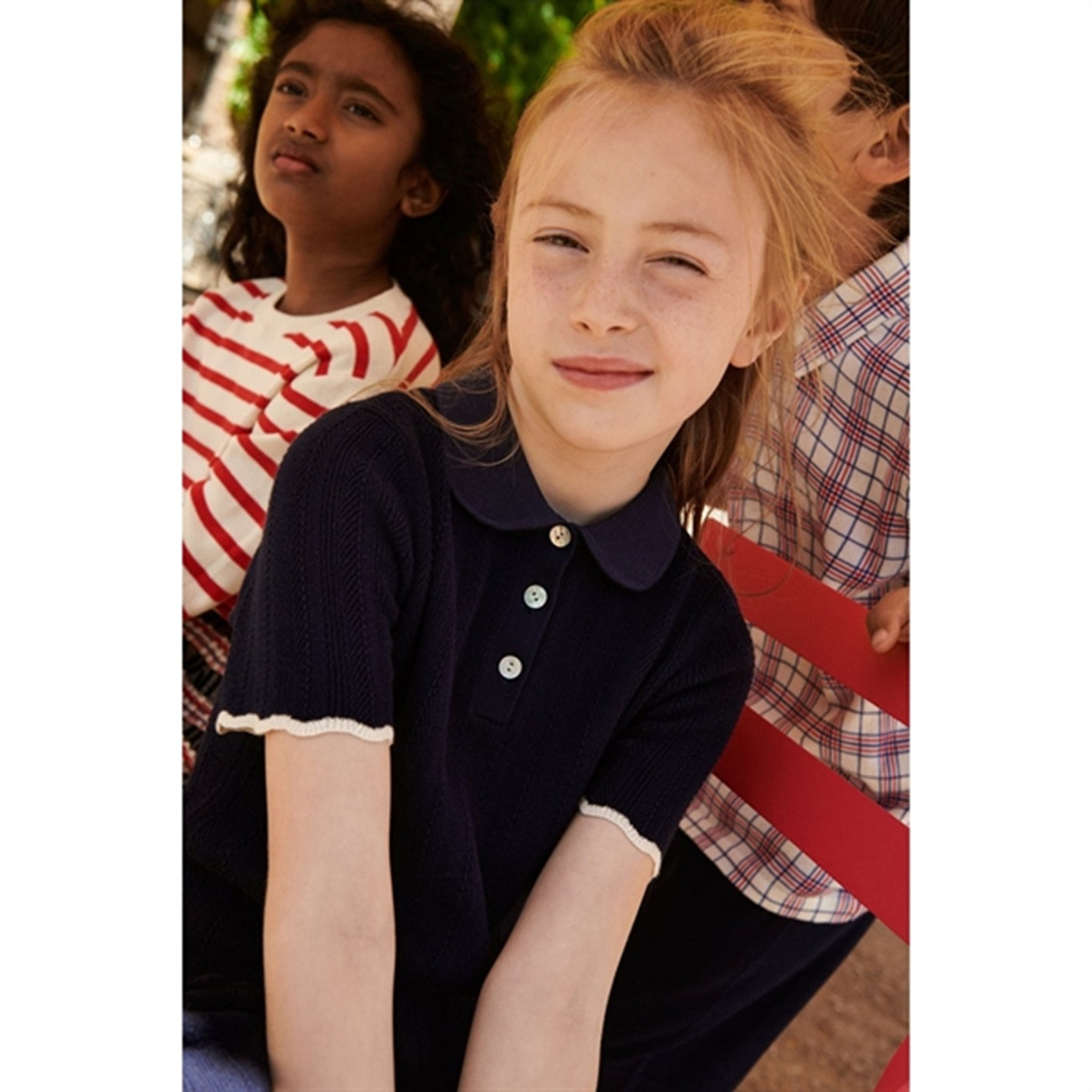 FUB Dark Navy Pointelle T-Shirt