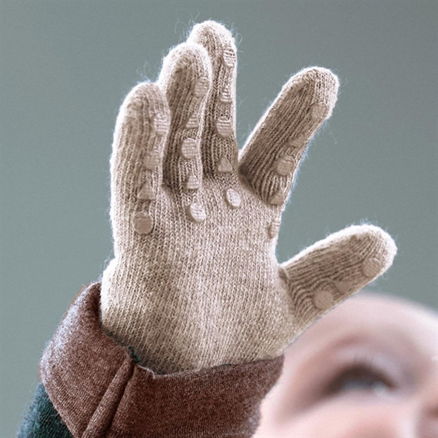 Gobabygo Wool Grip Gloves Sand