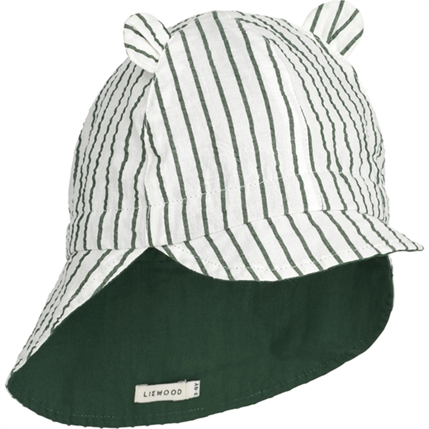 Liewood Gorm Sun Hat Stripes Garden Green/Creme De La Creme