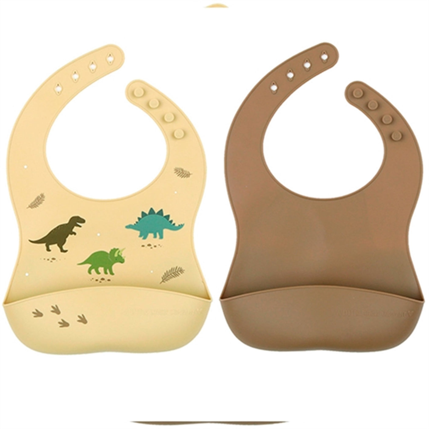 A Little Lovely Company Silicone Bib 2-pack Dinosaurs