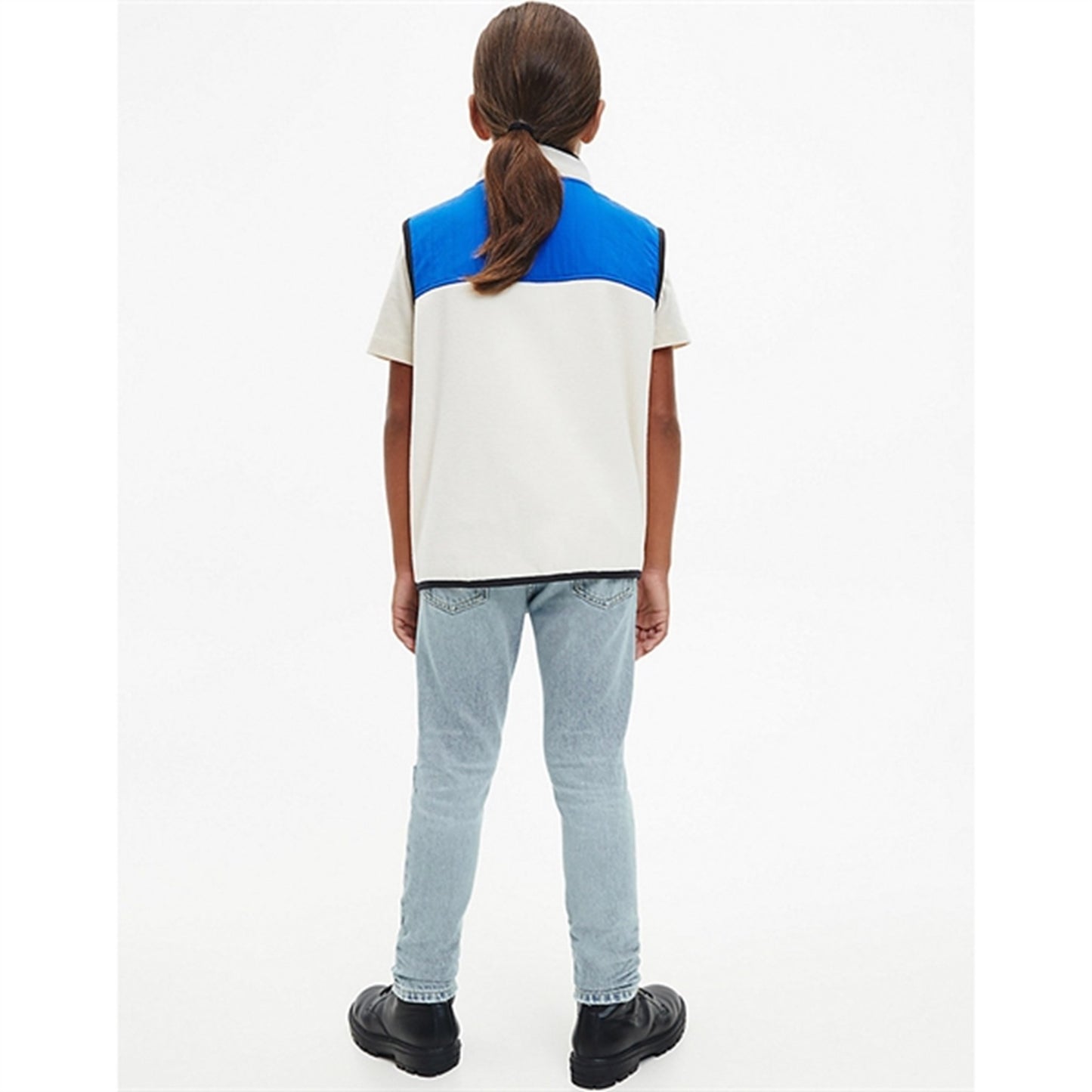 Calvin Klein Mix Media CLR Block Fleece Vest Muslin