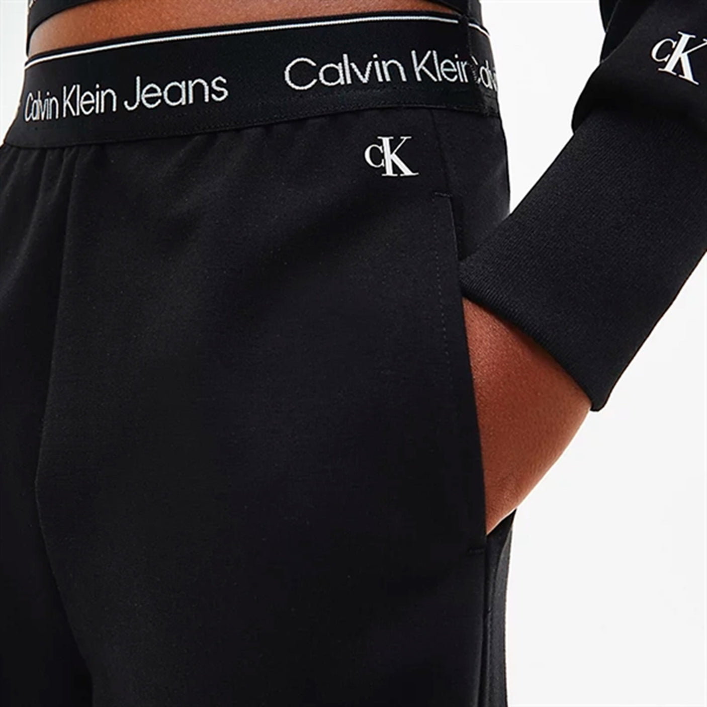 Calvin Klein Logo Tape Punto Strik Pants Black