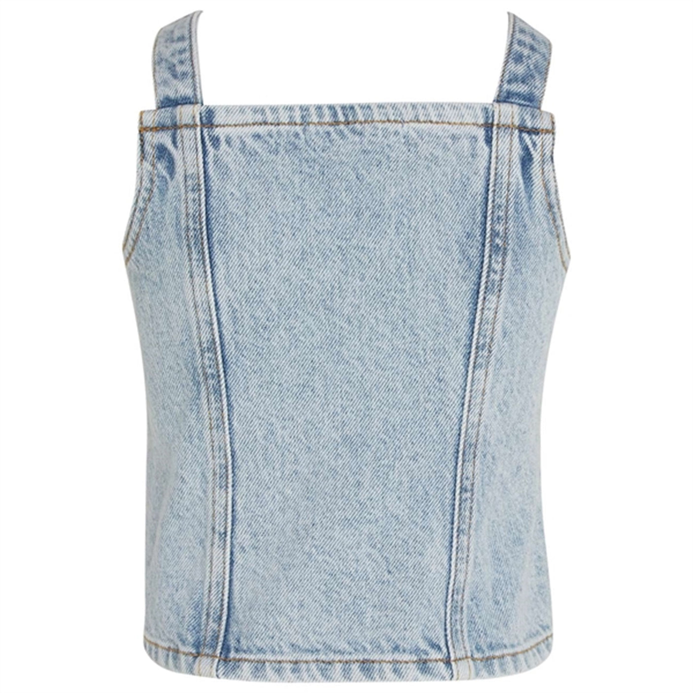 Calvin Klein Strap Denim Top Powder Blue