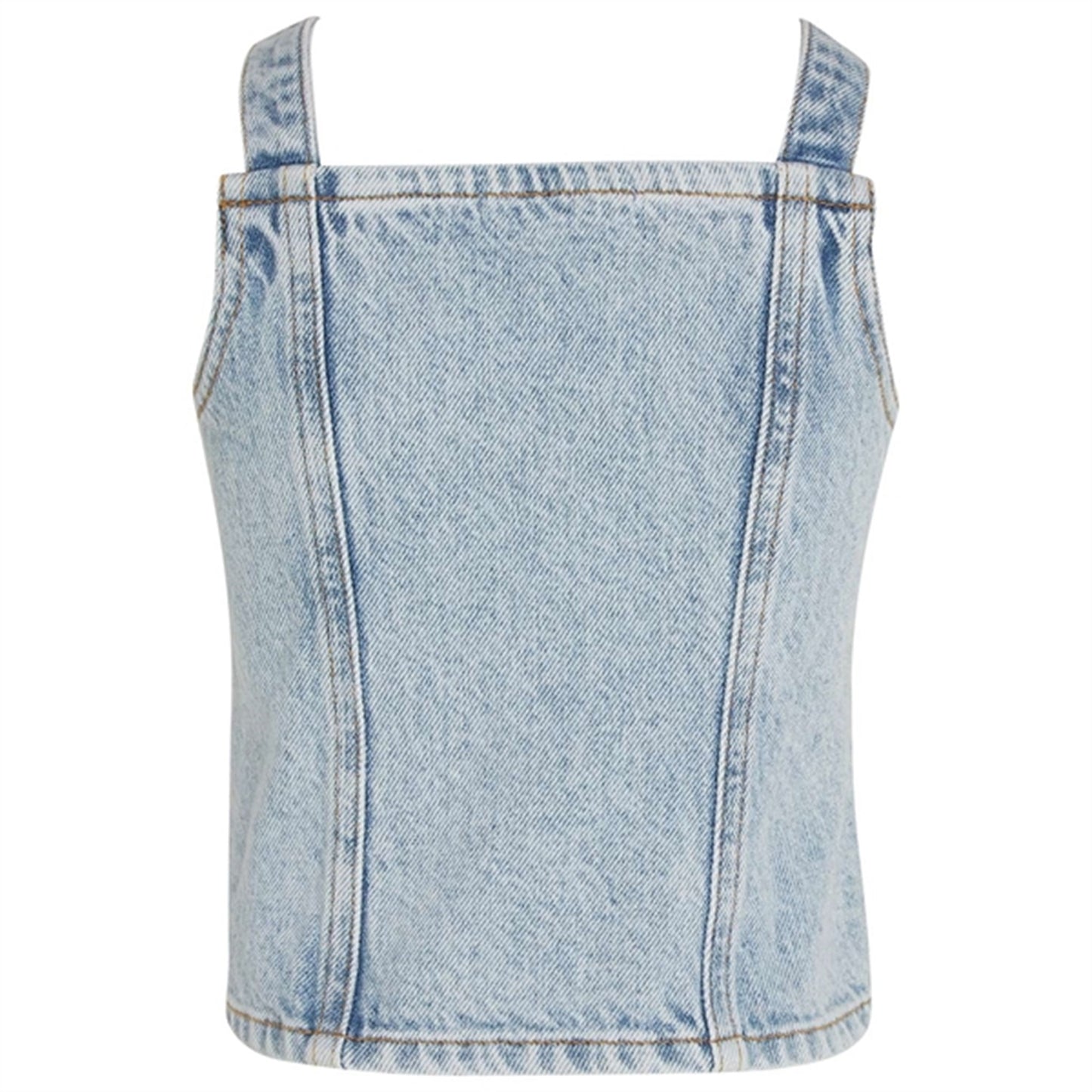 Calvin Klein Strap Denim Top Powder Blue