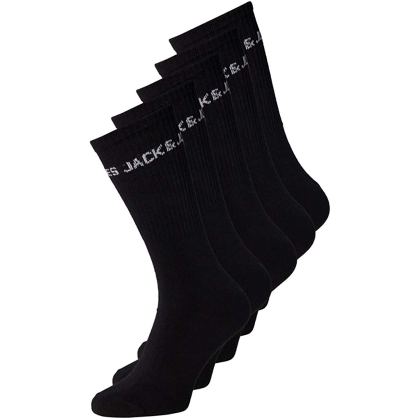 Jack & Jones Junior Black Basic Logo Tennis Socks 5-pack Noos