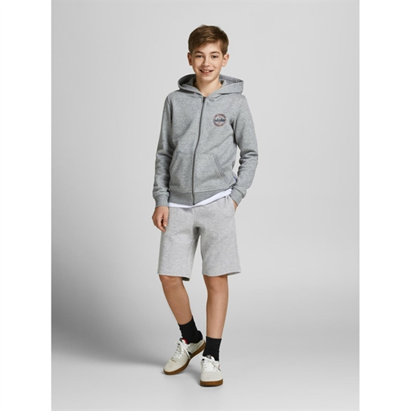 Jack & Jones Junior Light Grey Melange Basic Sweat Shorts