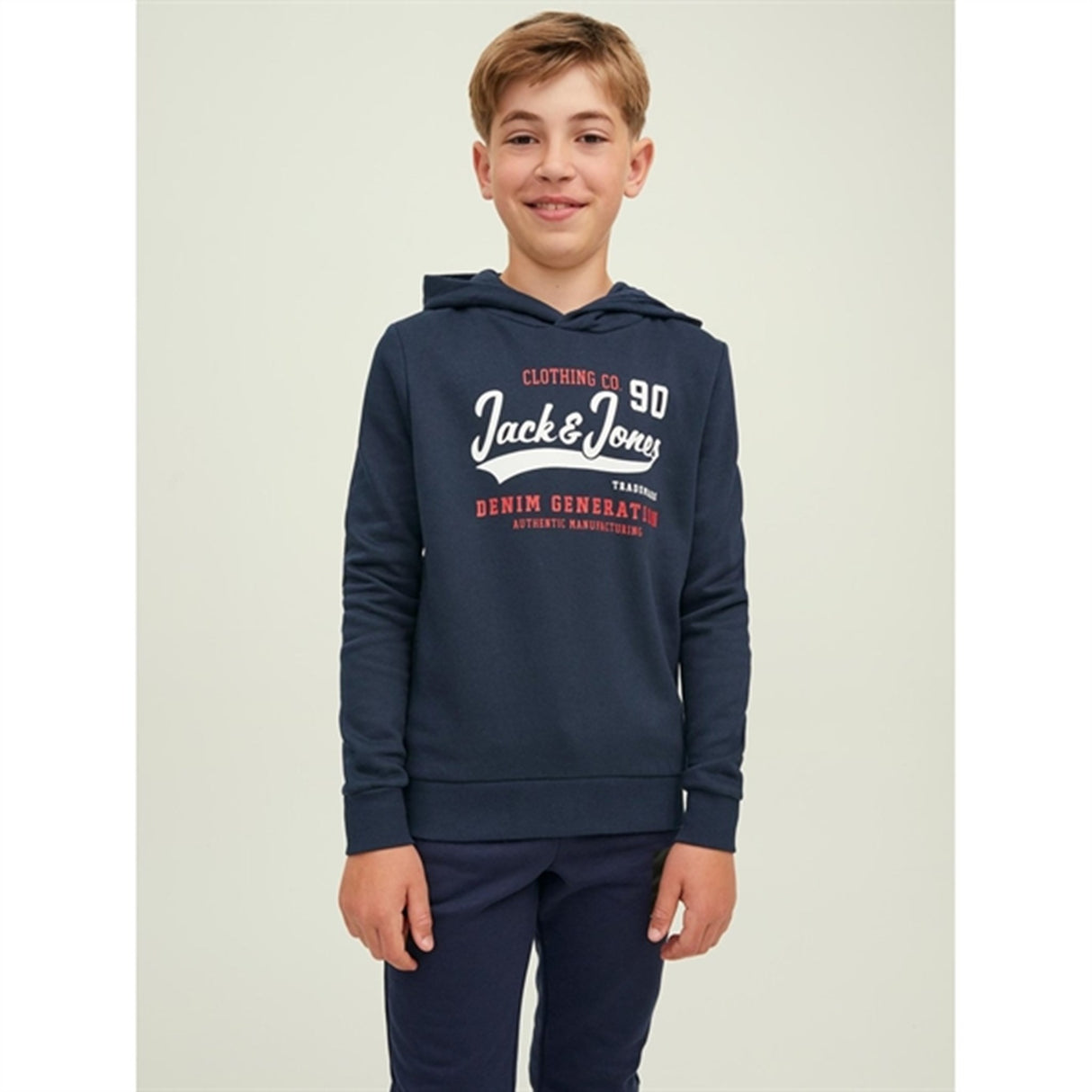 Jack & Jones Junior Navy Blazer Logo Sweat Hoodie Noos