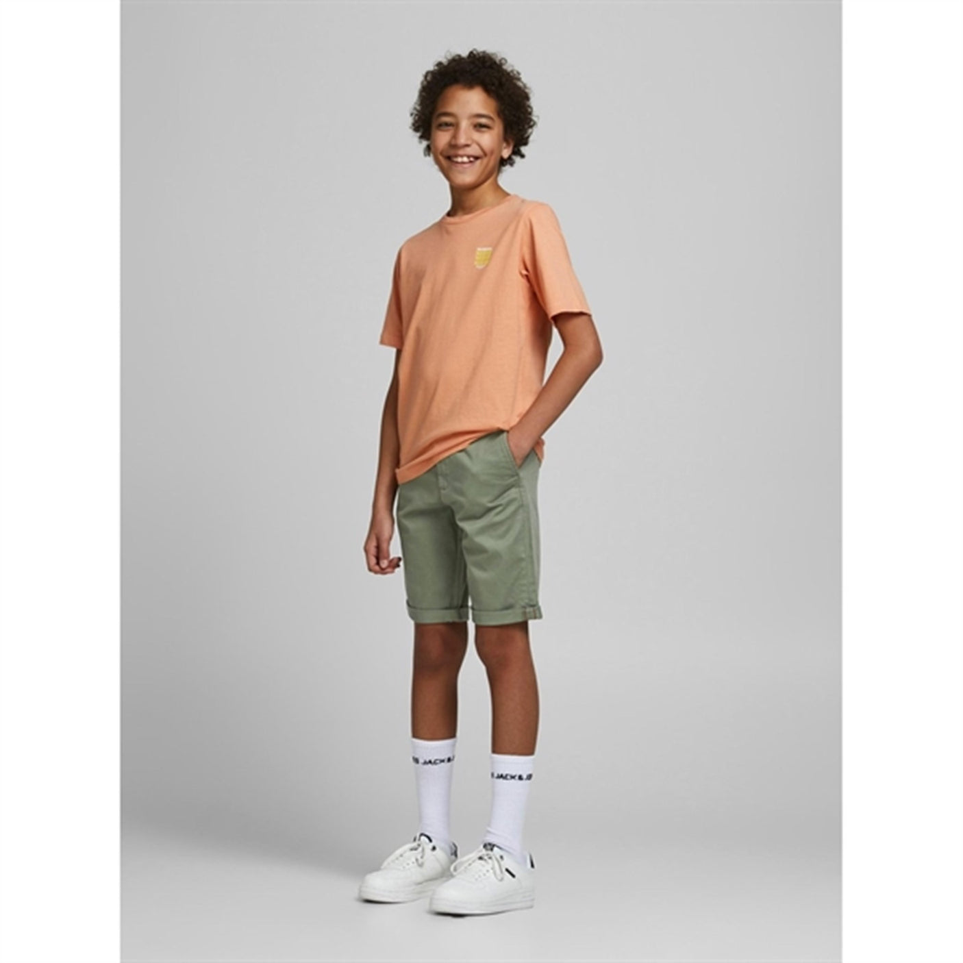 Jack & Jones Junior Deep Lichen Green Bowie Solid Shorts